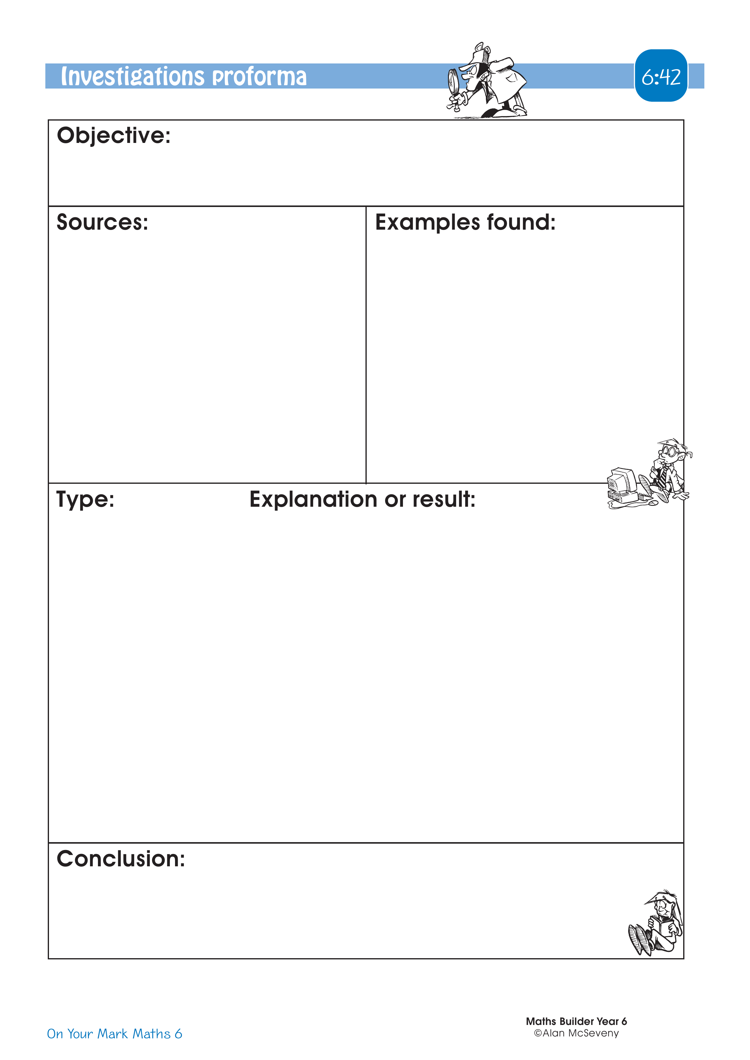Investigation proforma — worksheet preview
