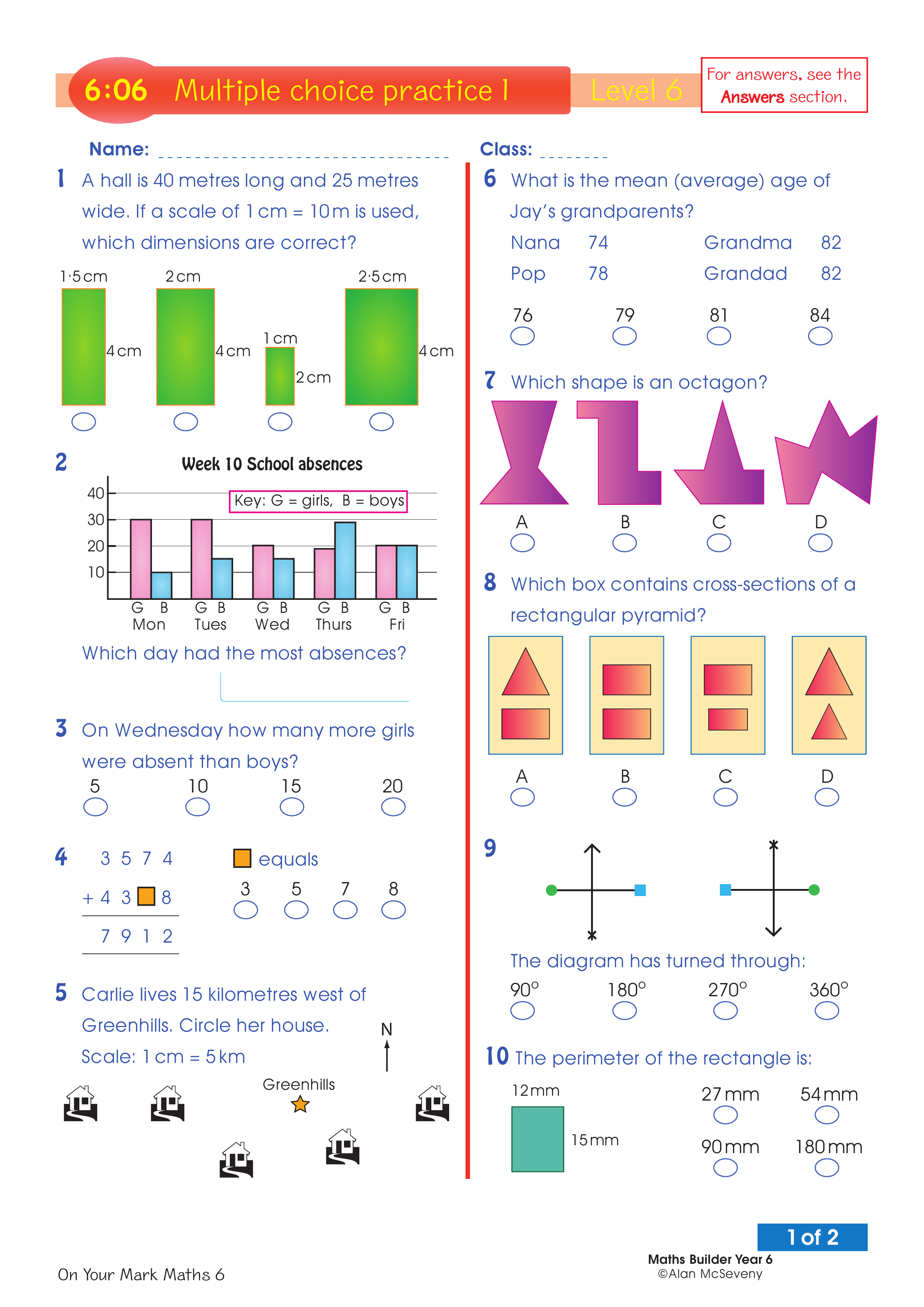 Multiple choice 1 — worksheet preview