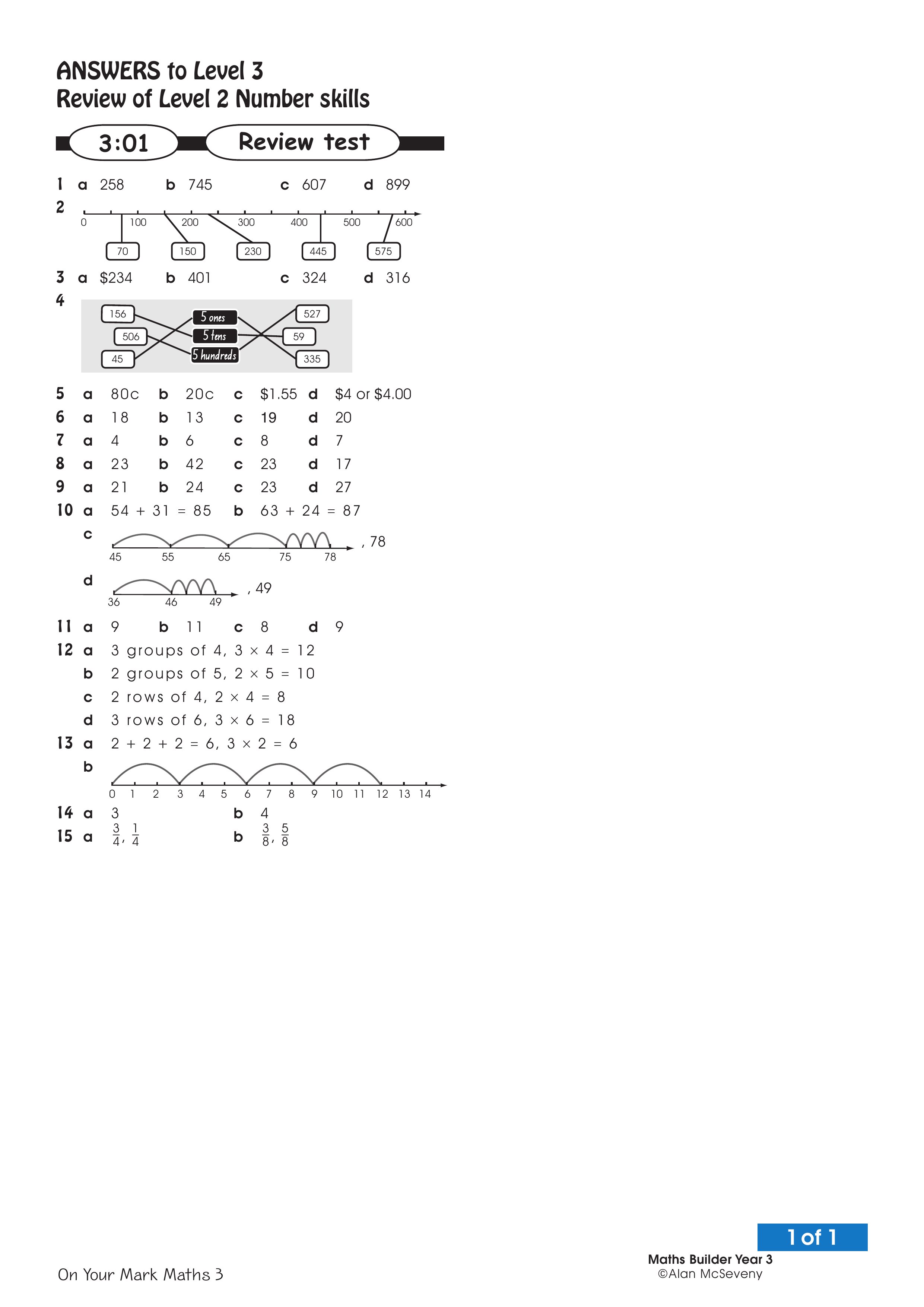 Answers: Level 2 number skills — worksheet preview