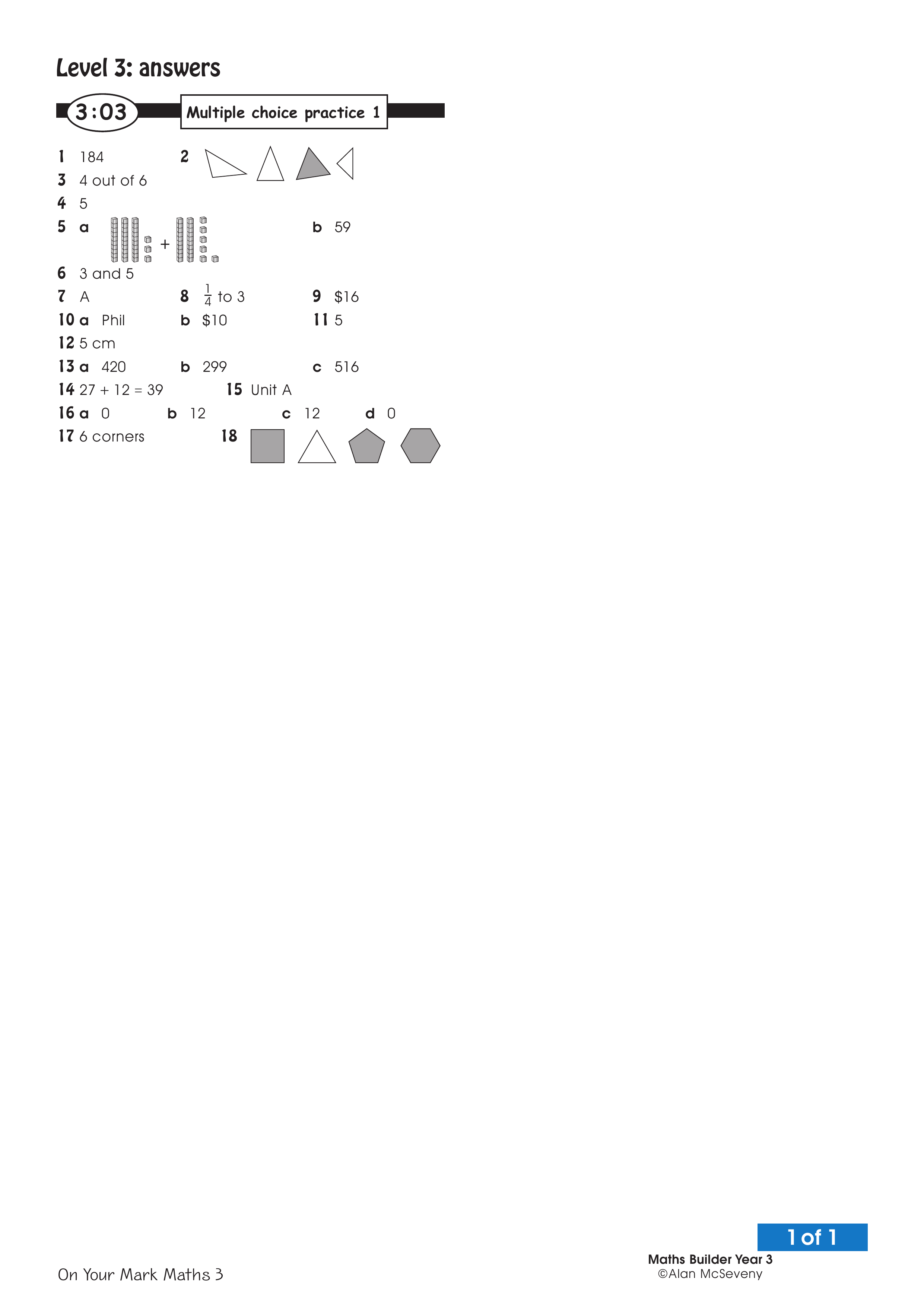 Answers: Multiple choice 1 — worksheet preview