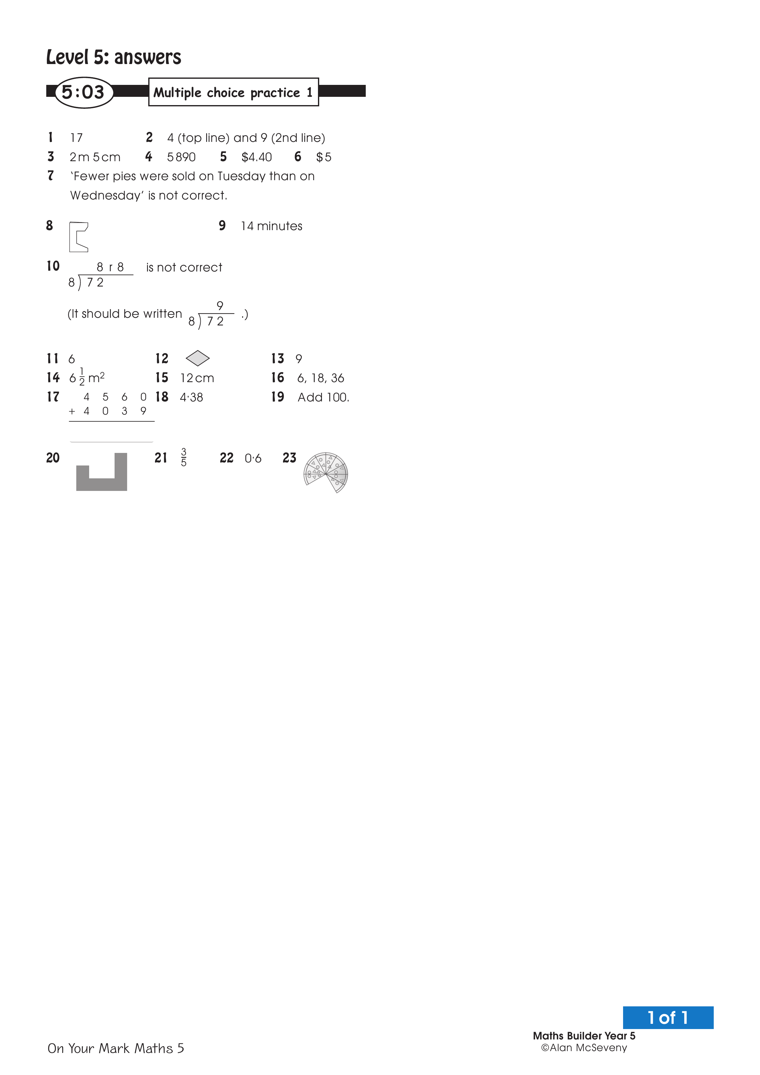 Answers: Multiple choice 1 — worksheet preview