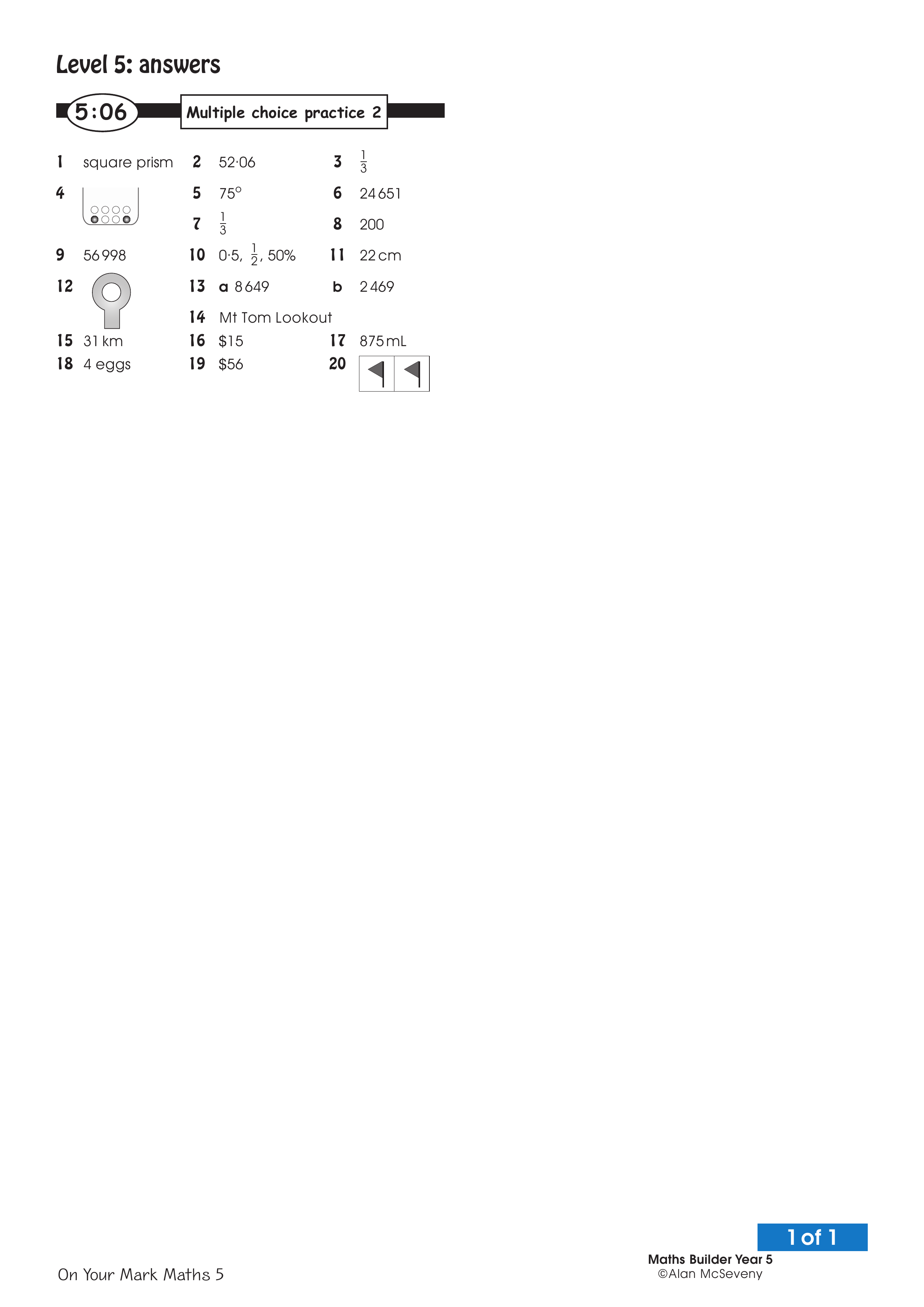Answers: Multiple choice 2 — worksheet preview