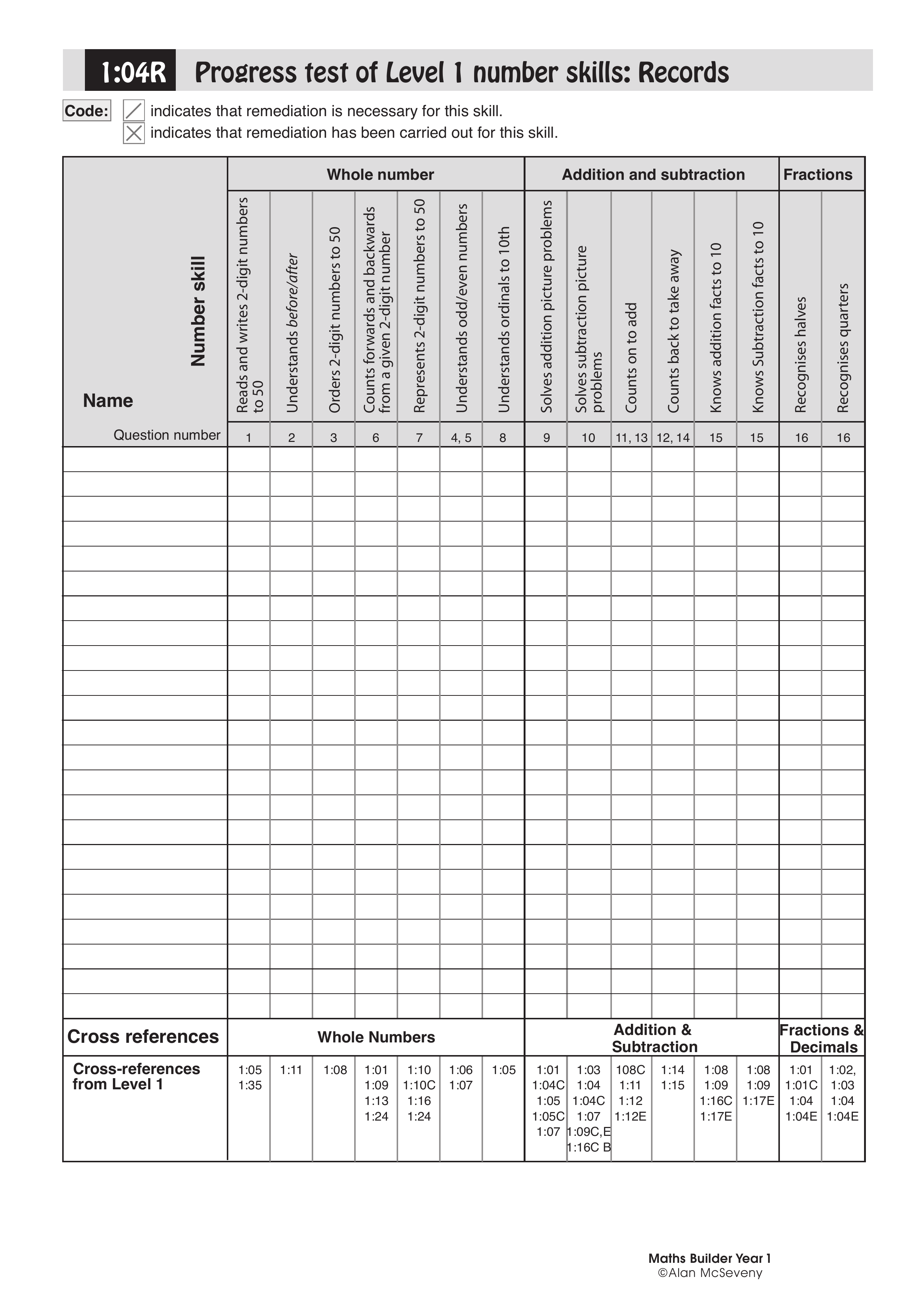 Records: Semester 1 number skills — worksheet preview
