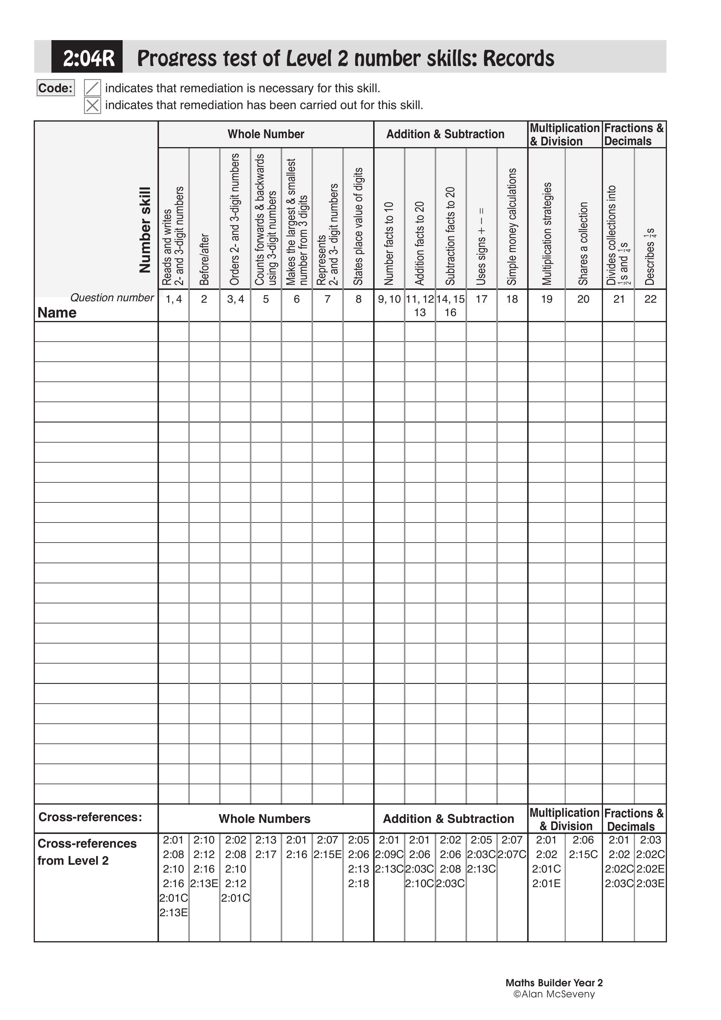 Records: Semester 1 number skills — worksheet preview