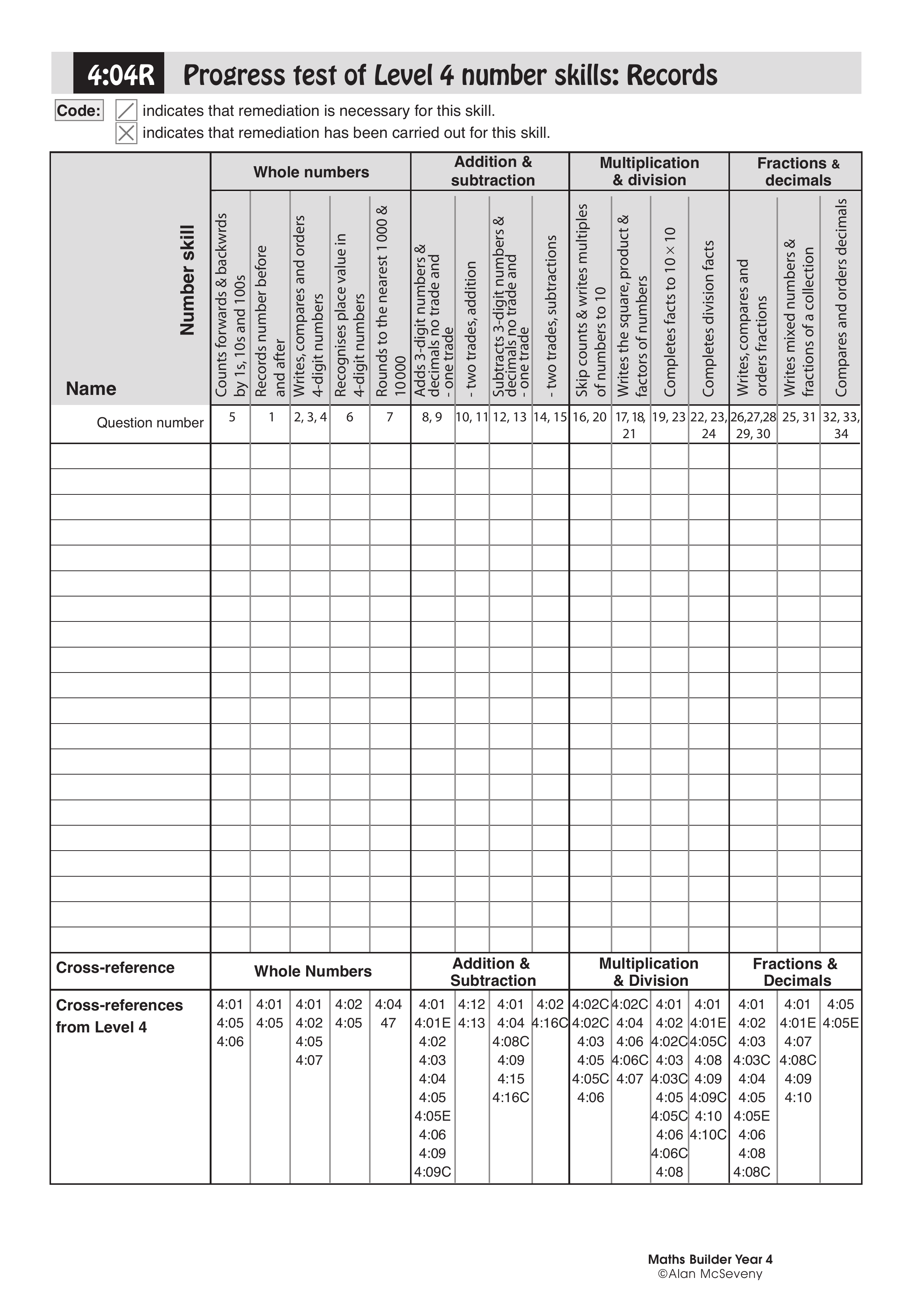 Records: Semester number skills — worksheet preview