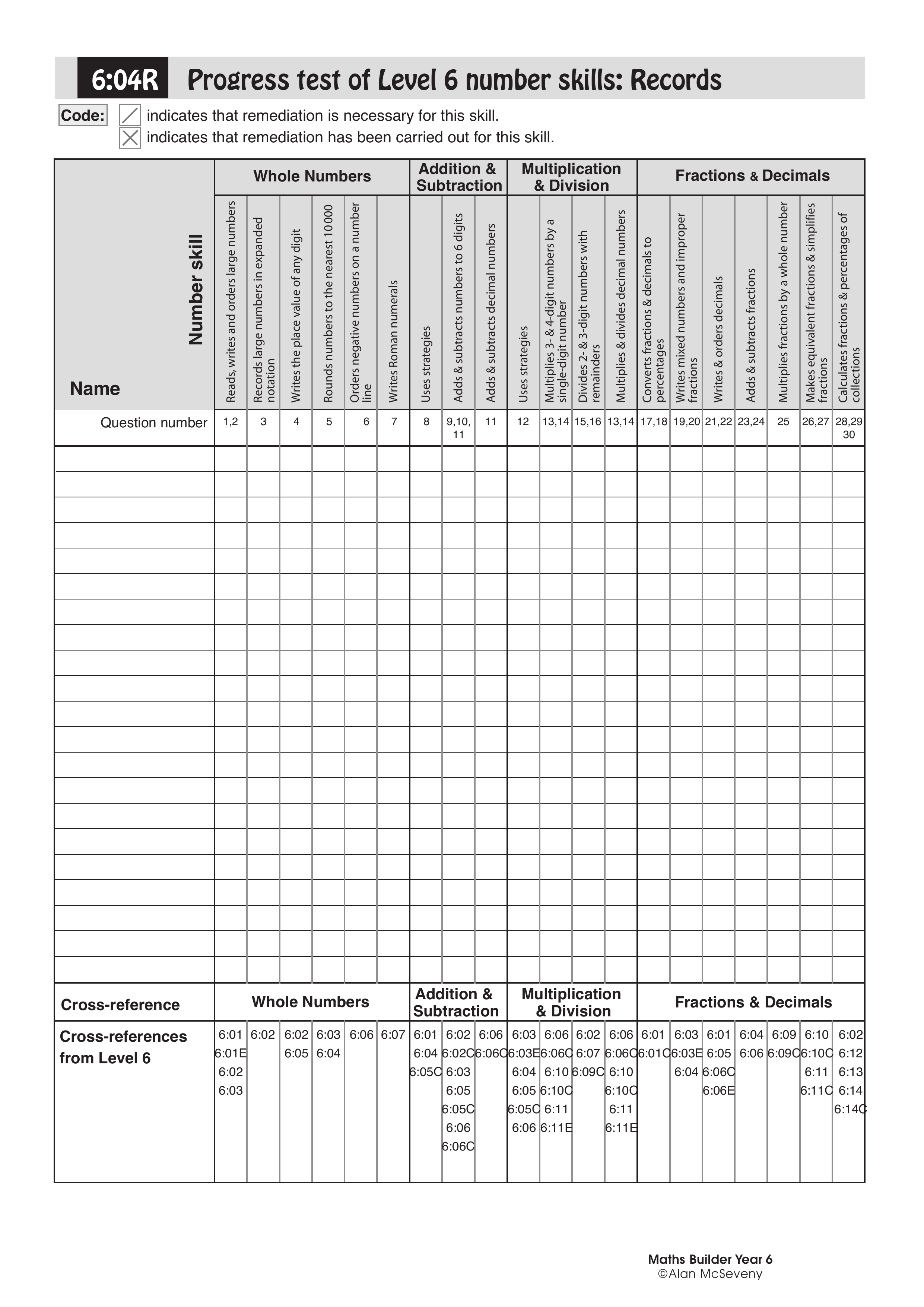 Records: Semester number skills — worksheet preview
