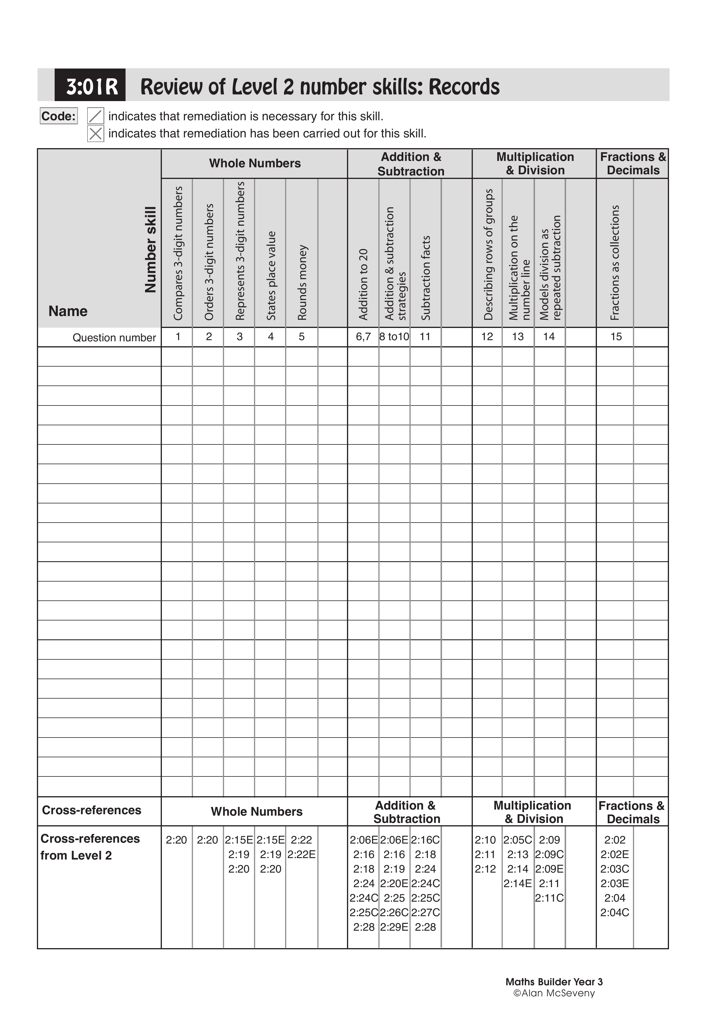 Records: Level 2 number skills — worksheet preview