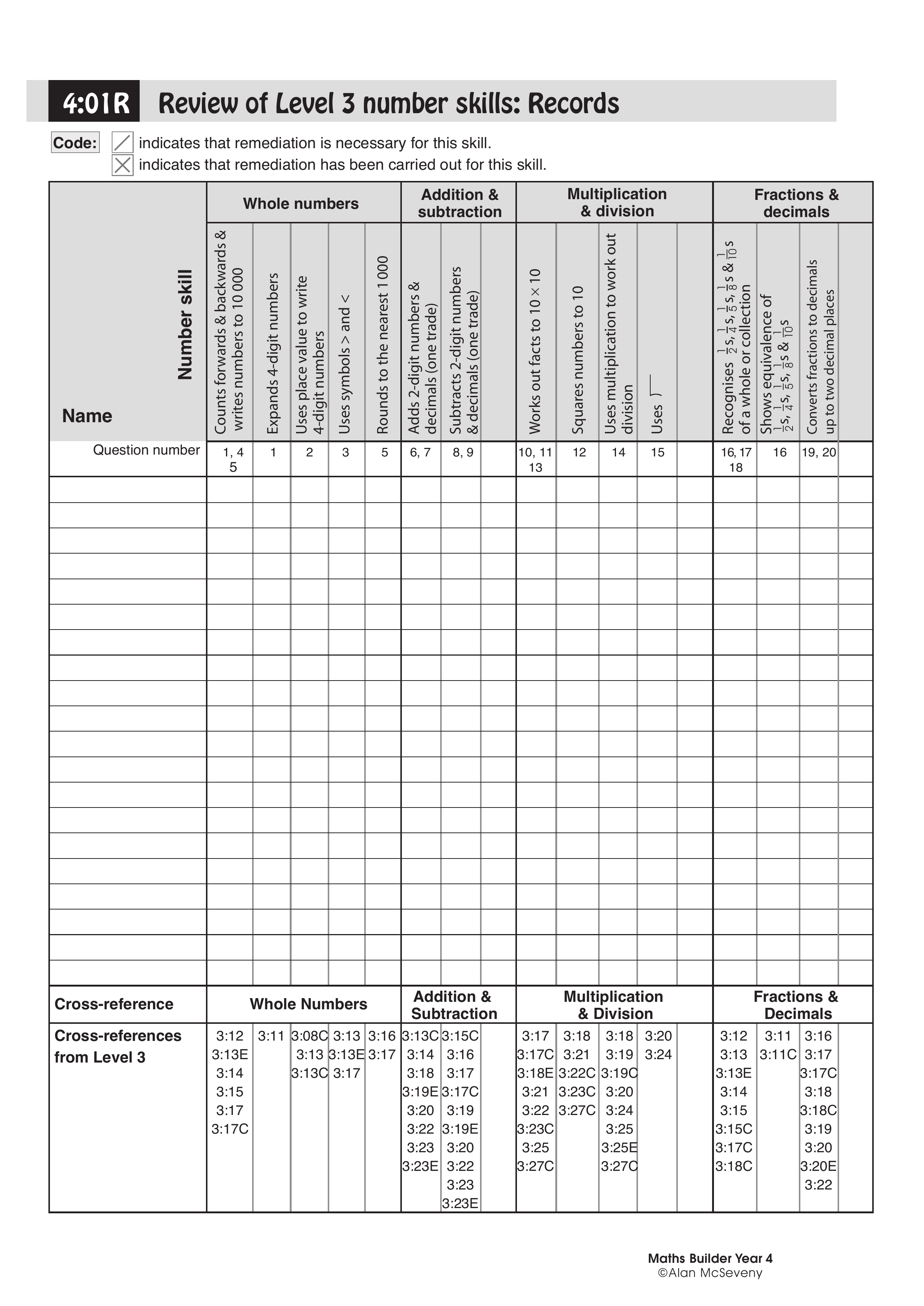 Records: Level 3 number skills — worksheet preview