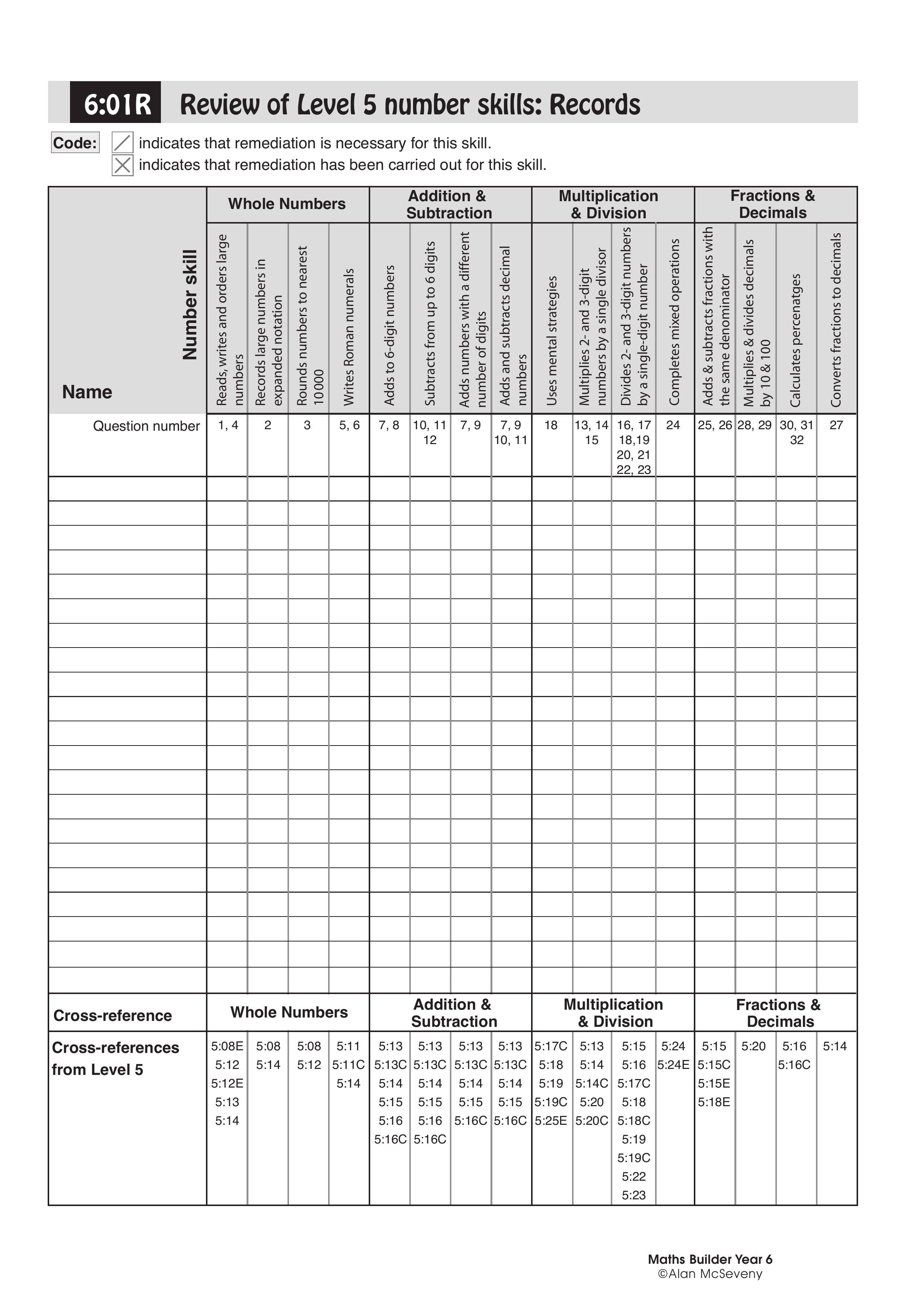 Records: Level 5 number skills — worksheet preview