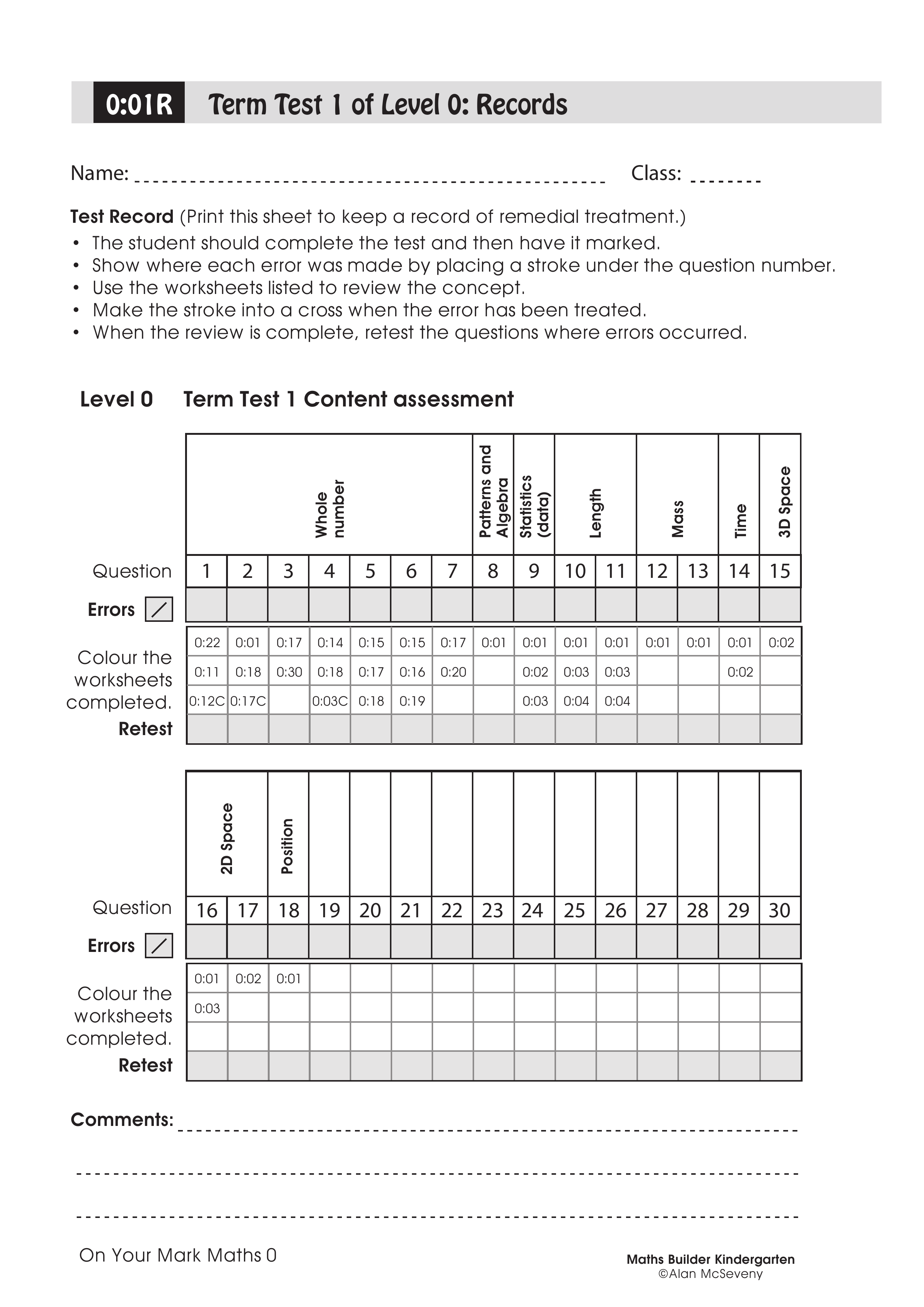 Records: Term test 1 — worksheet preview