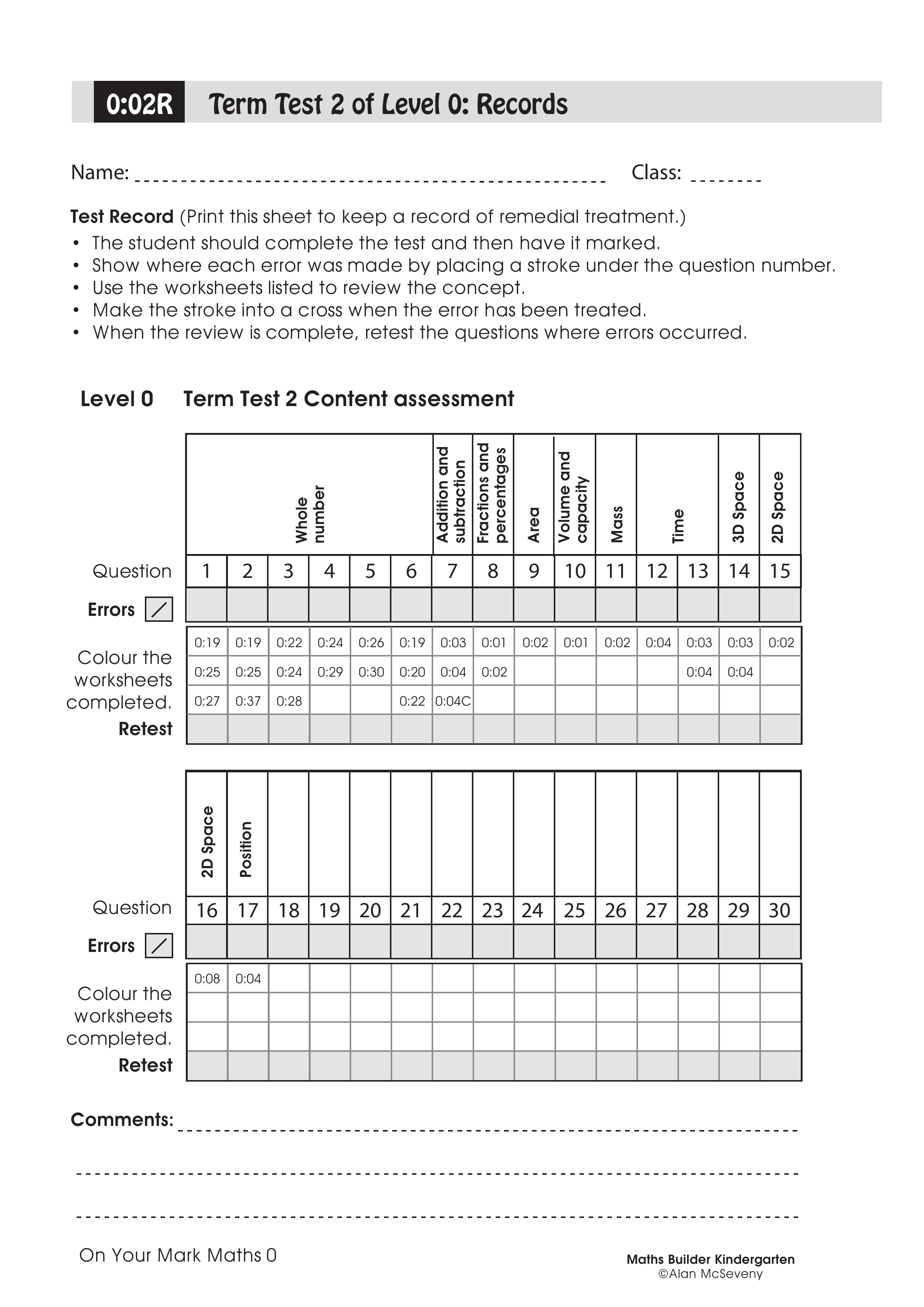Records: Term test 2 — worksheet preview