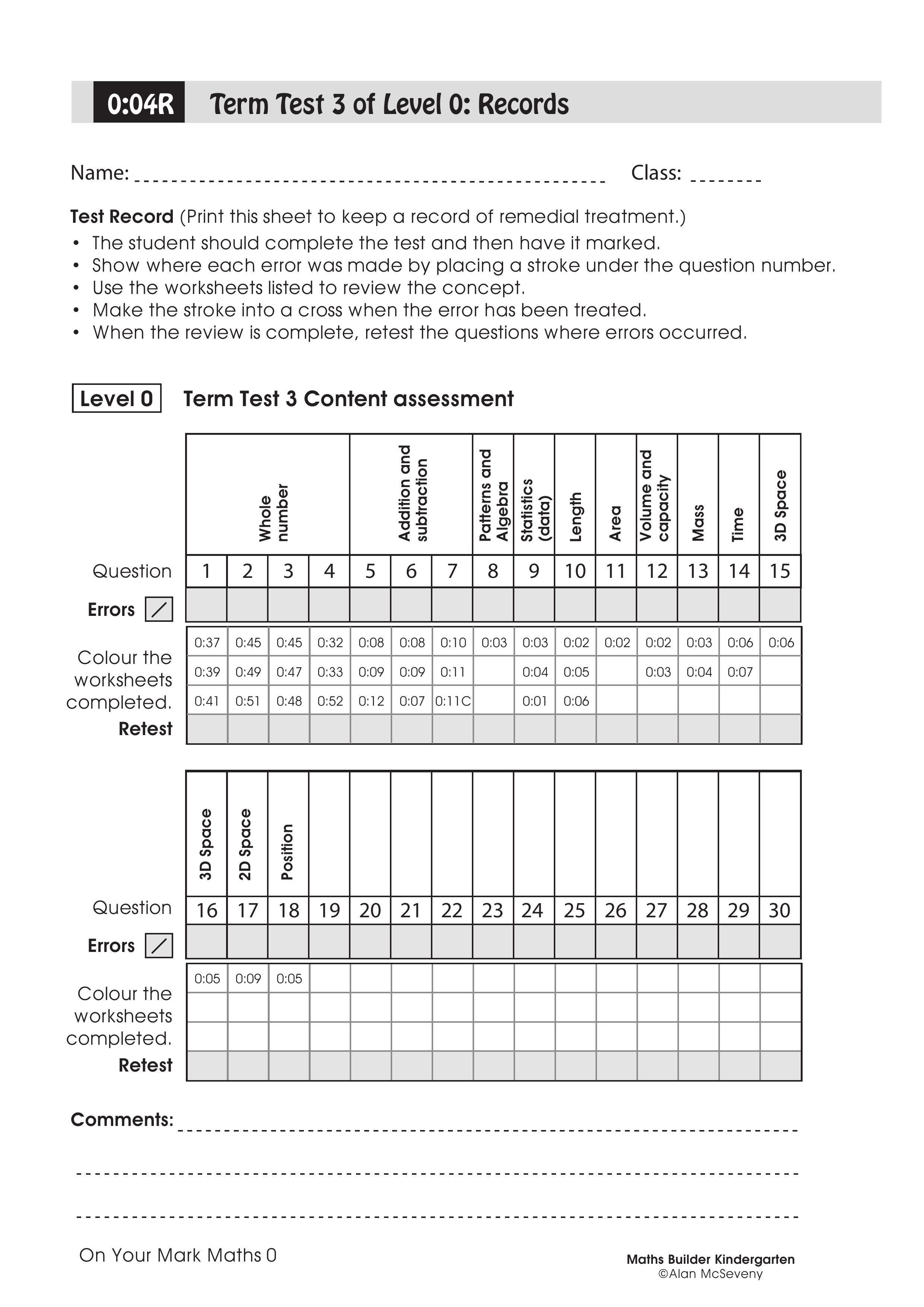 Records: Term test 3 — worksheet preview