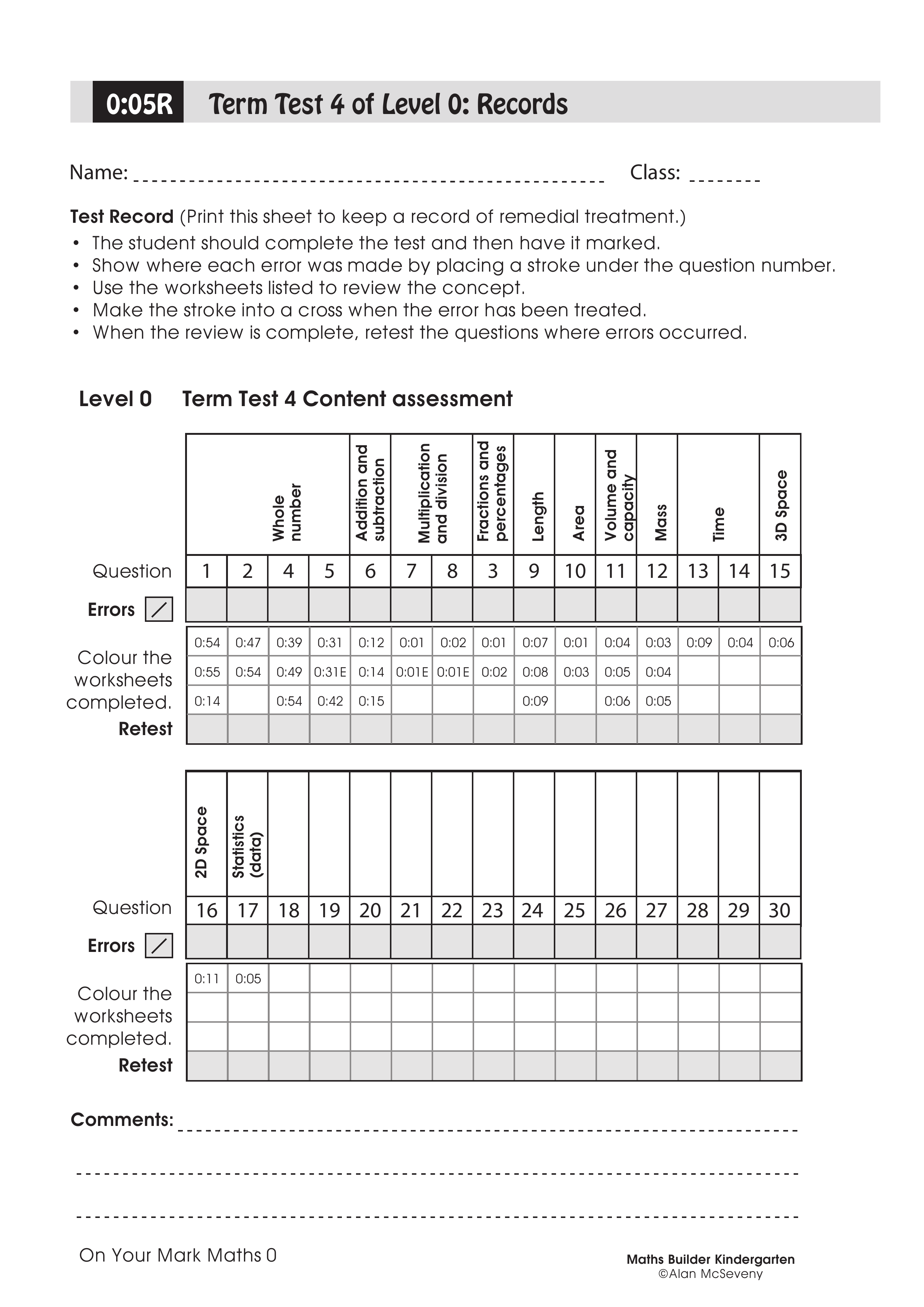 Records: Term test 4 — worksheet preview