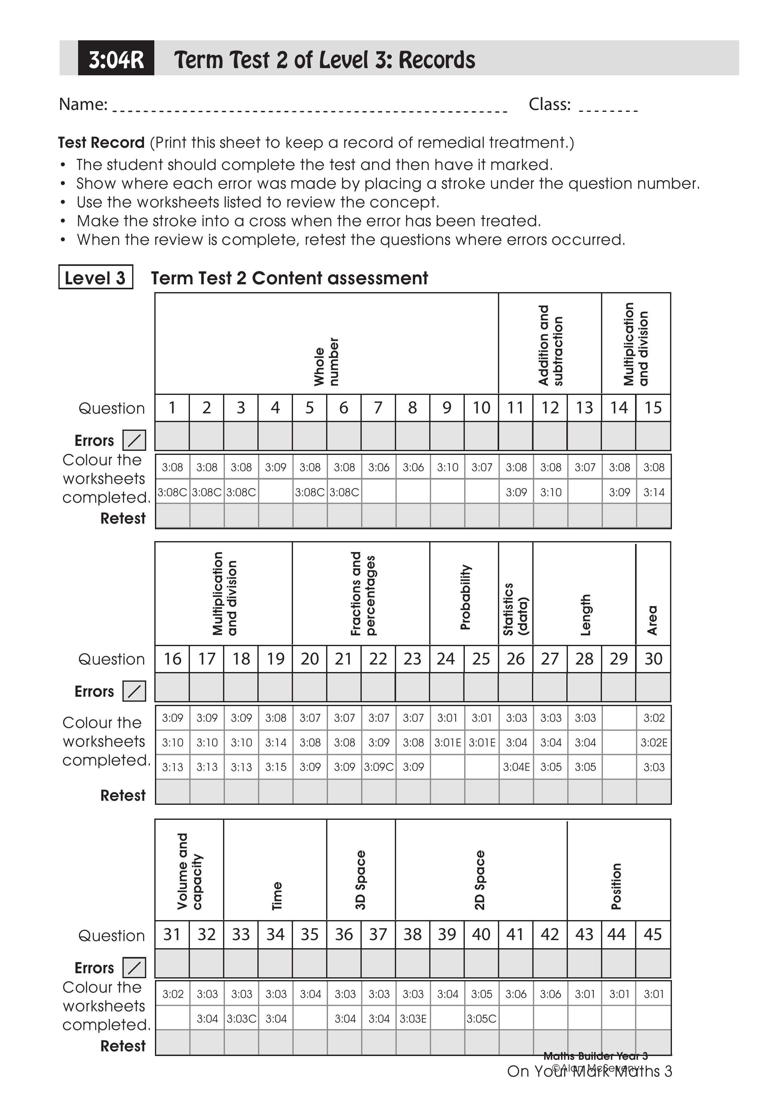 Records: Term test 2 — worksheet preview