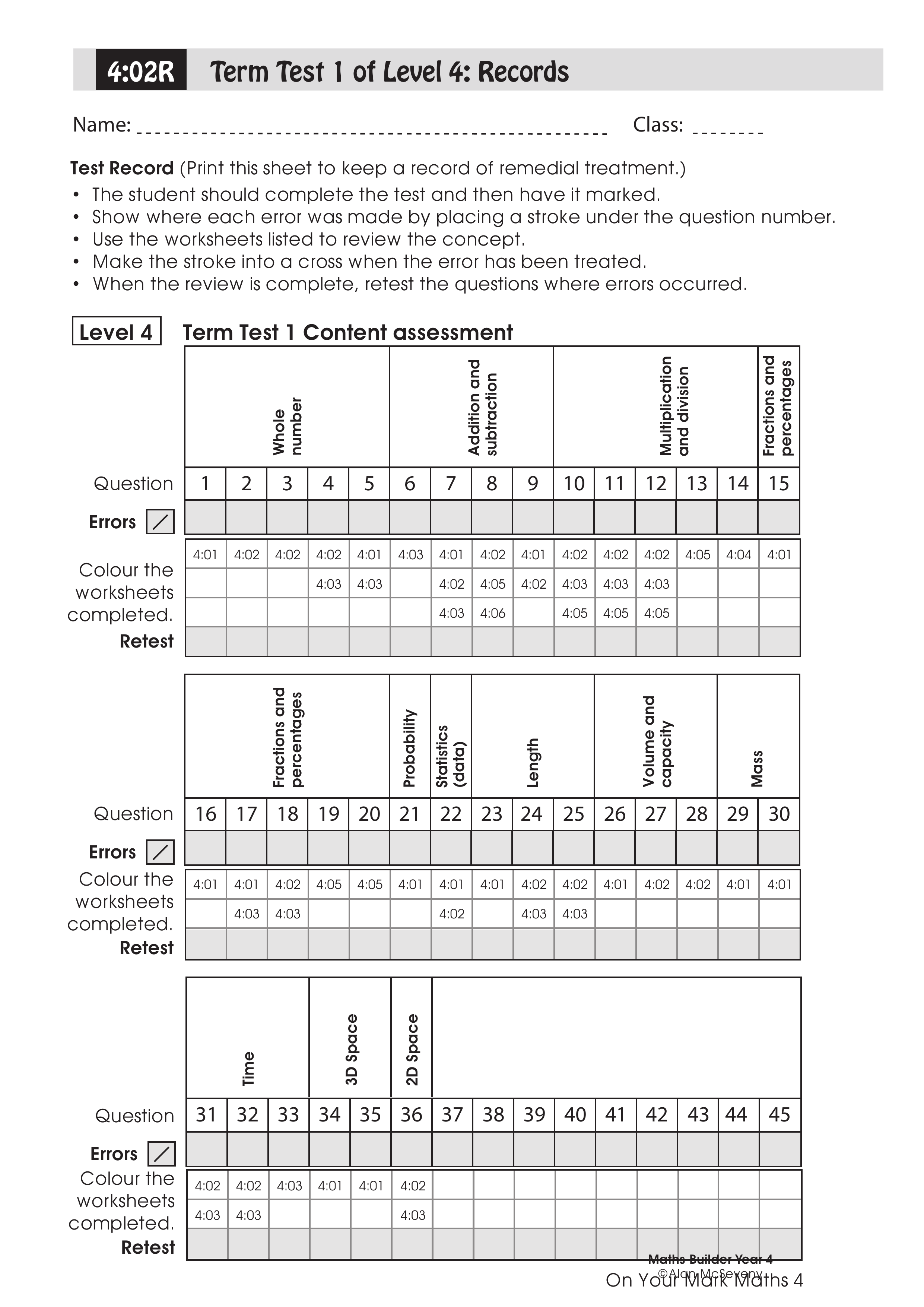 Records: Term test 1 — worksheet preview