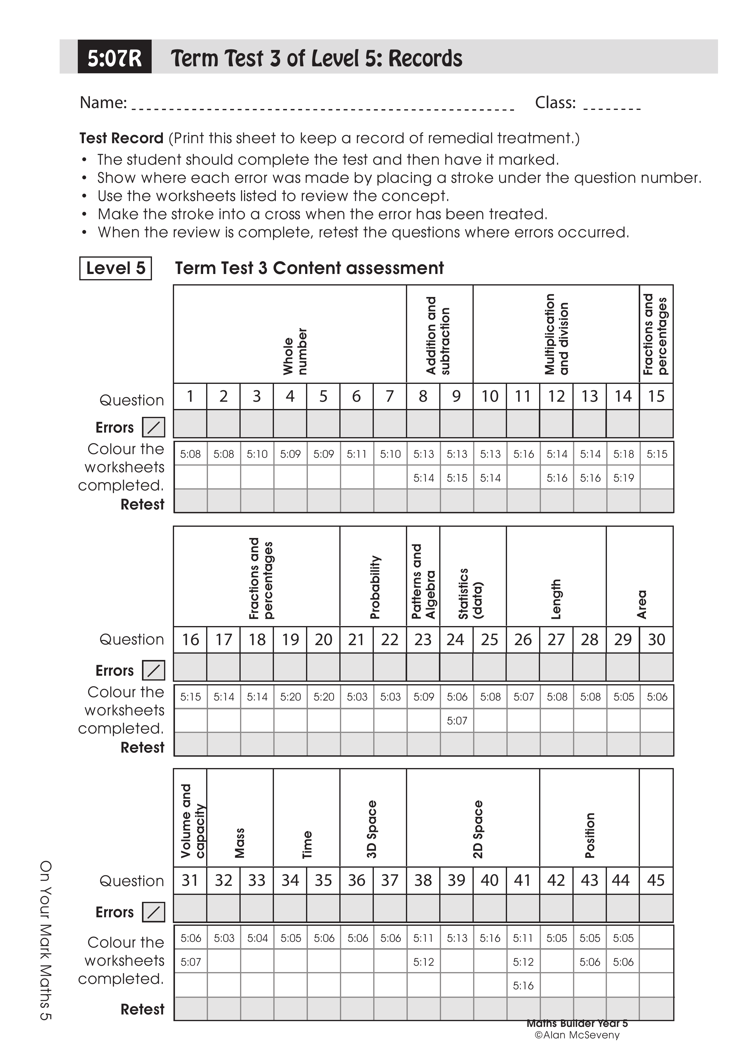 Records: Term test 3 — worksheet preview