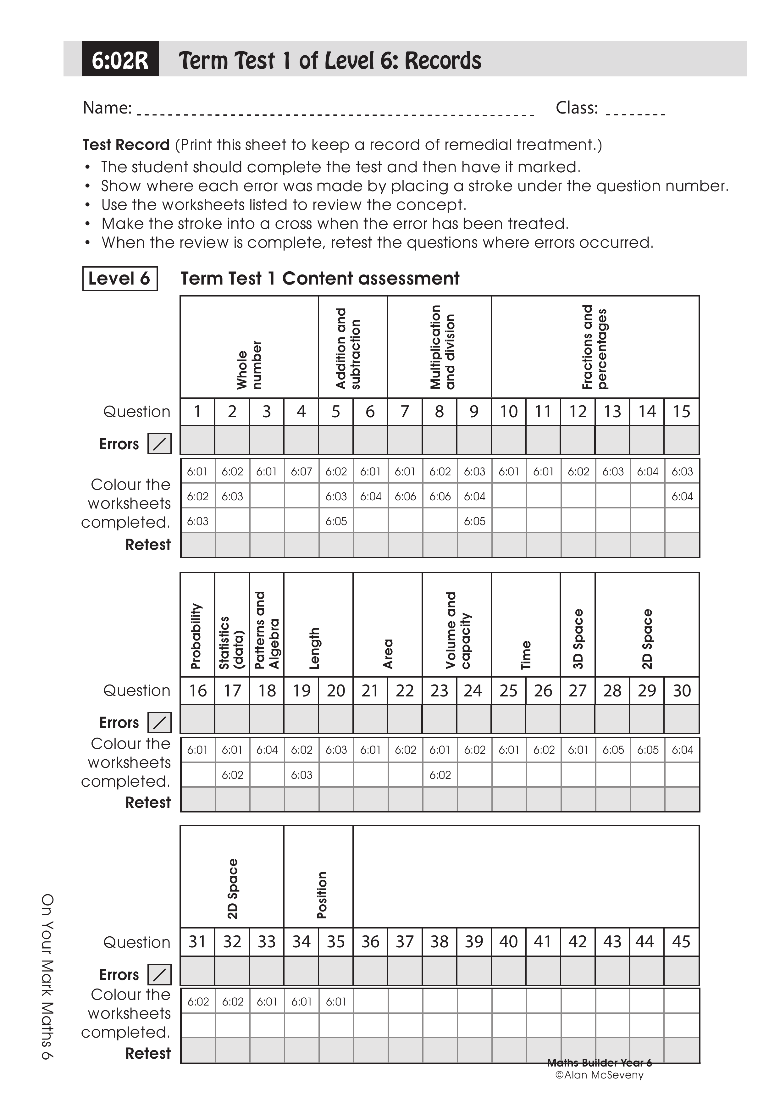 Records: Term test 1 — worksheet preview