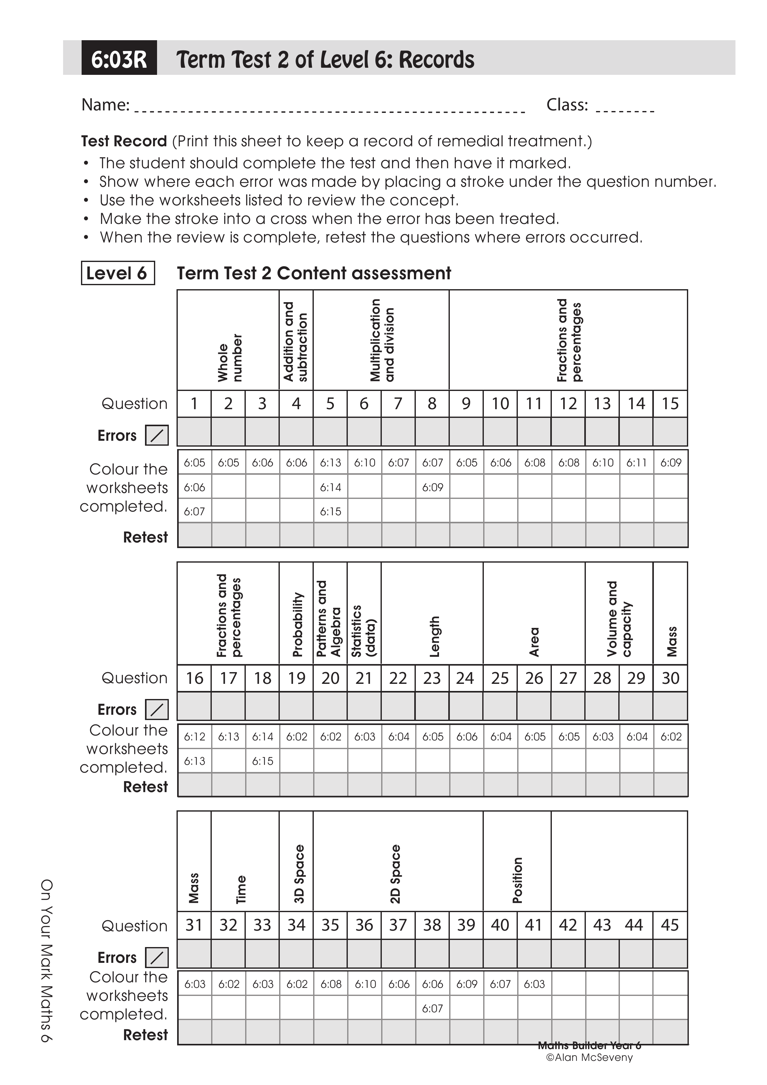 Records: Term test 2 — worksheet preview