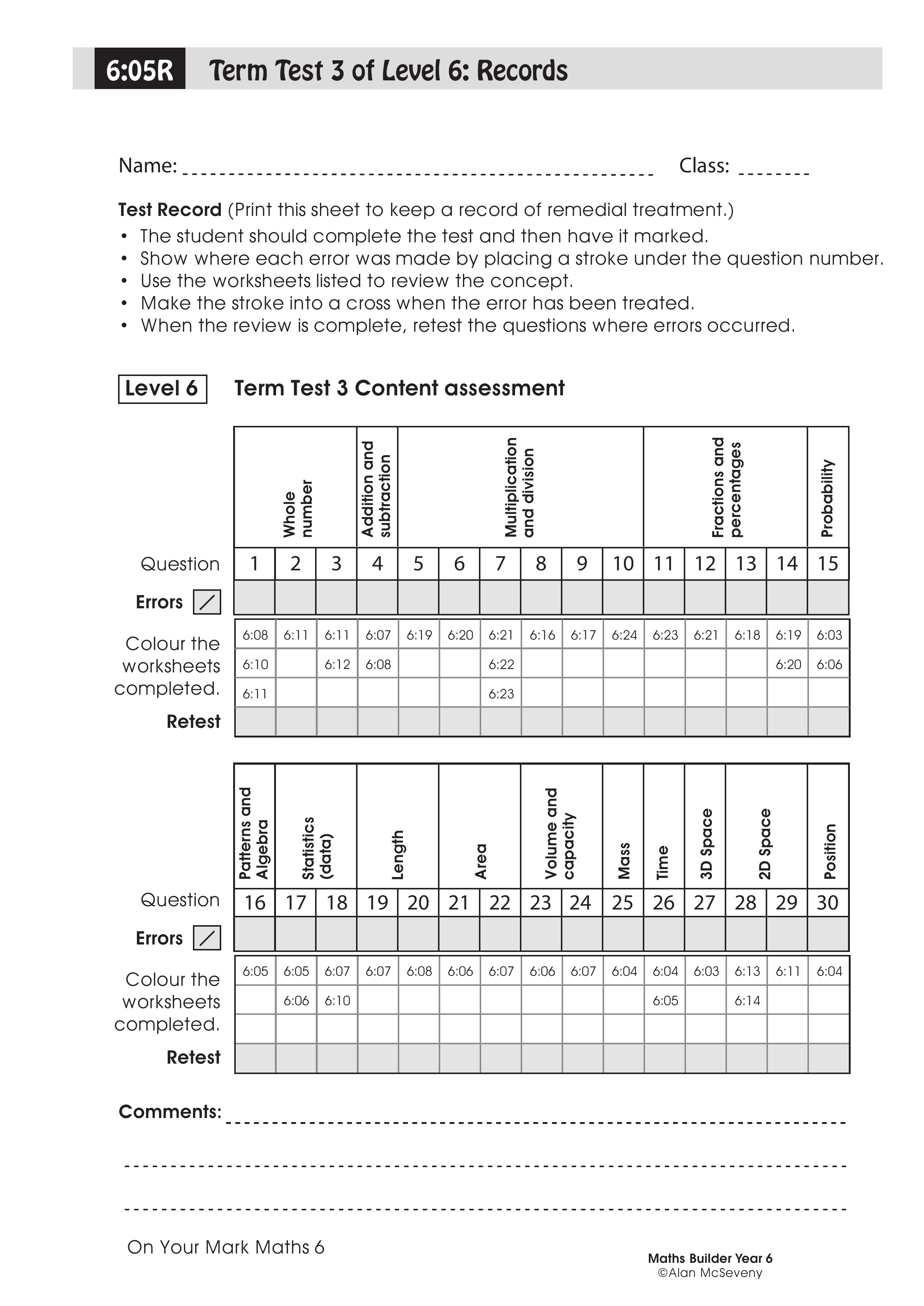 Records: Term test 3 — worksheet preview