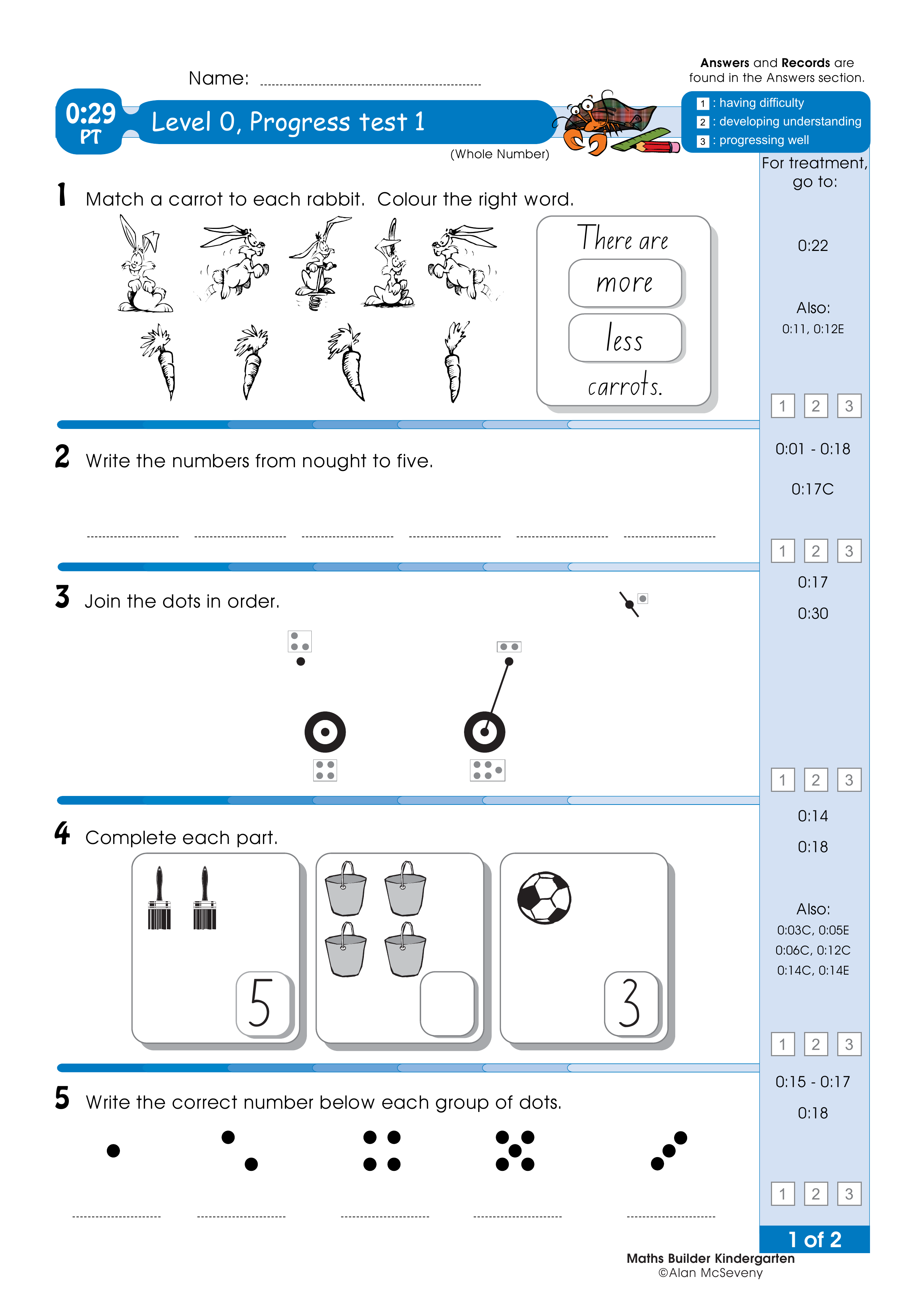 Progress test — worksheet preview
