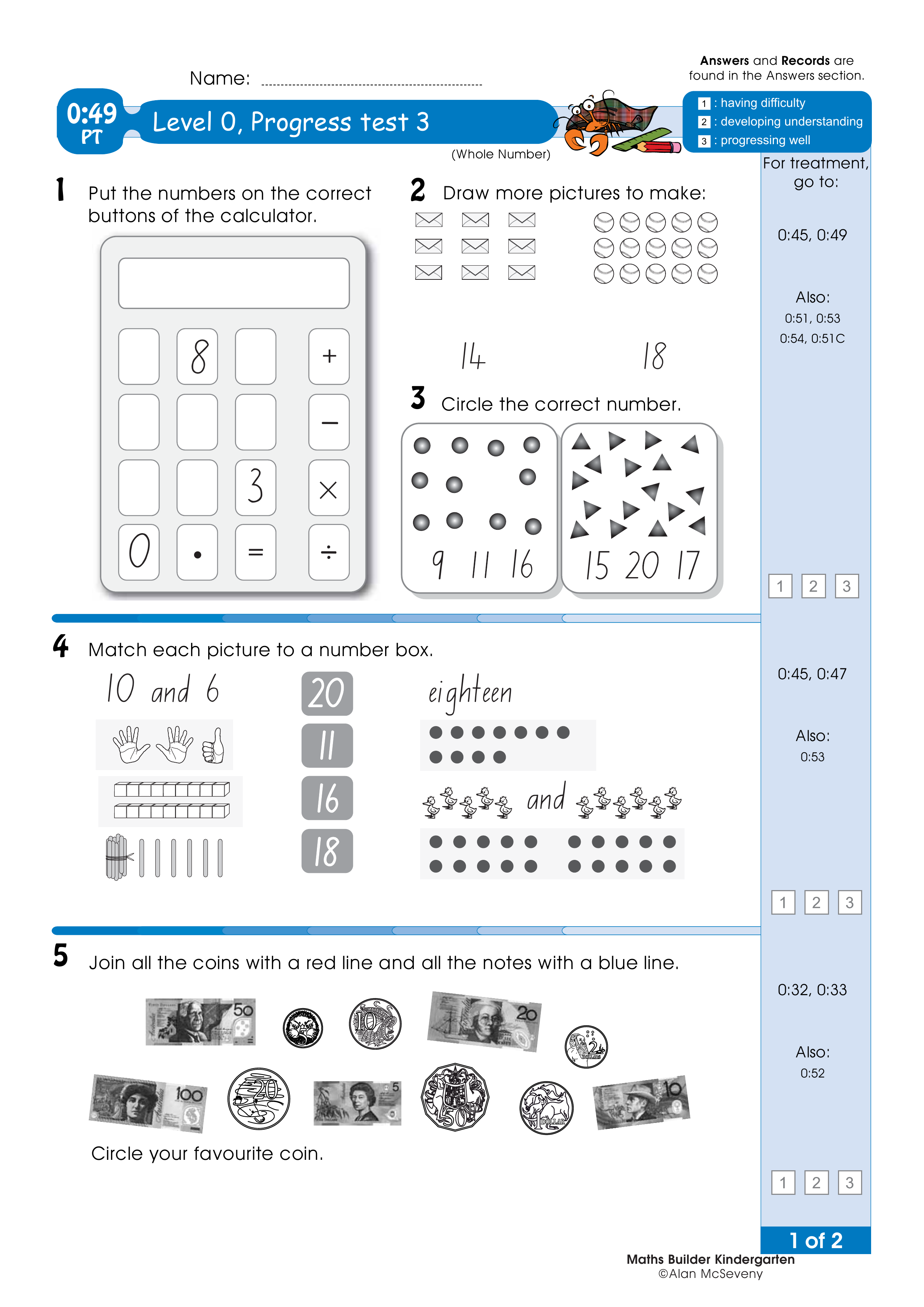 Progress test — worksheet preview