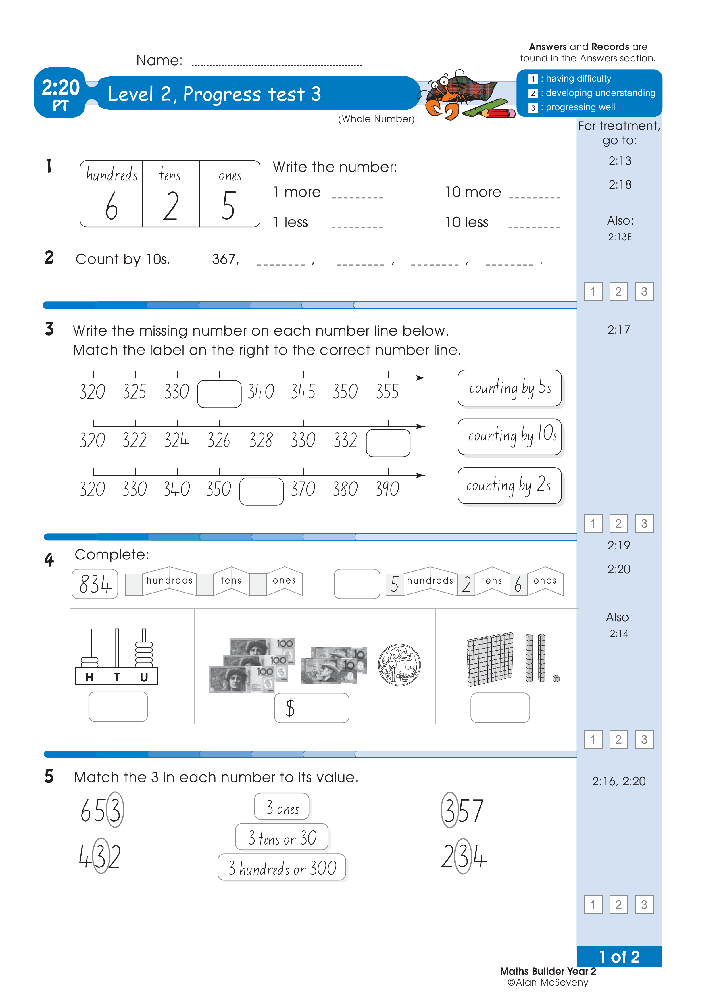 Progress test — worksheet preview