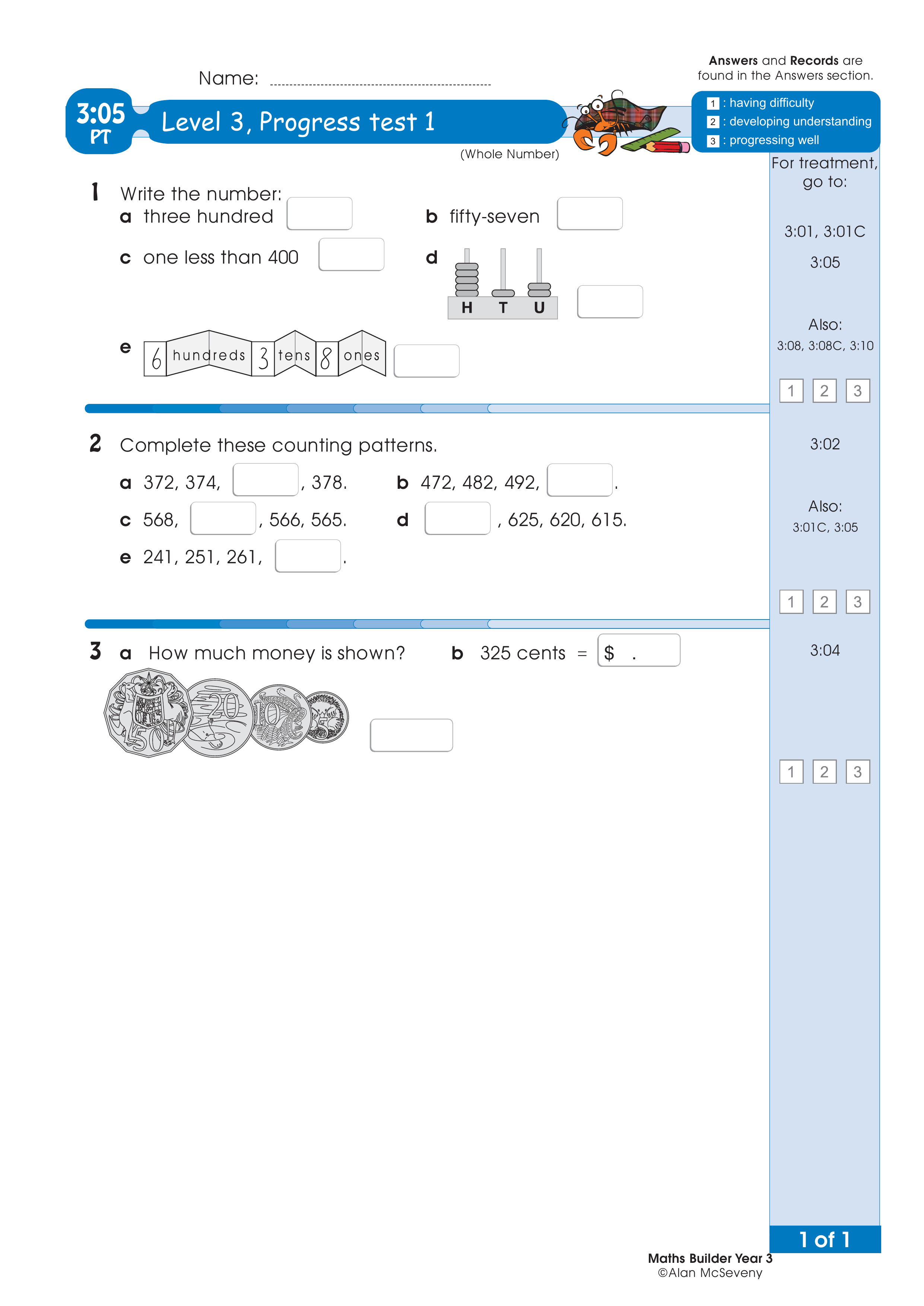 Progress test — worksheet preview