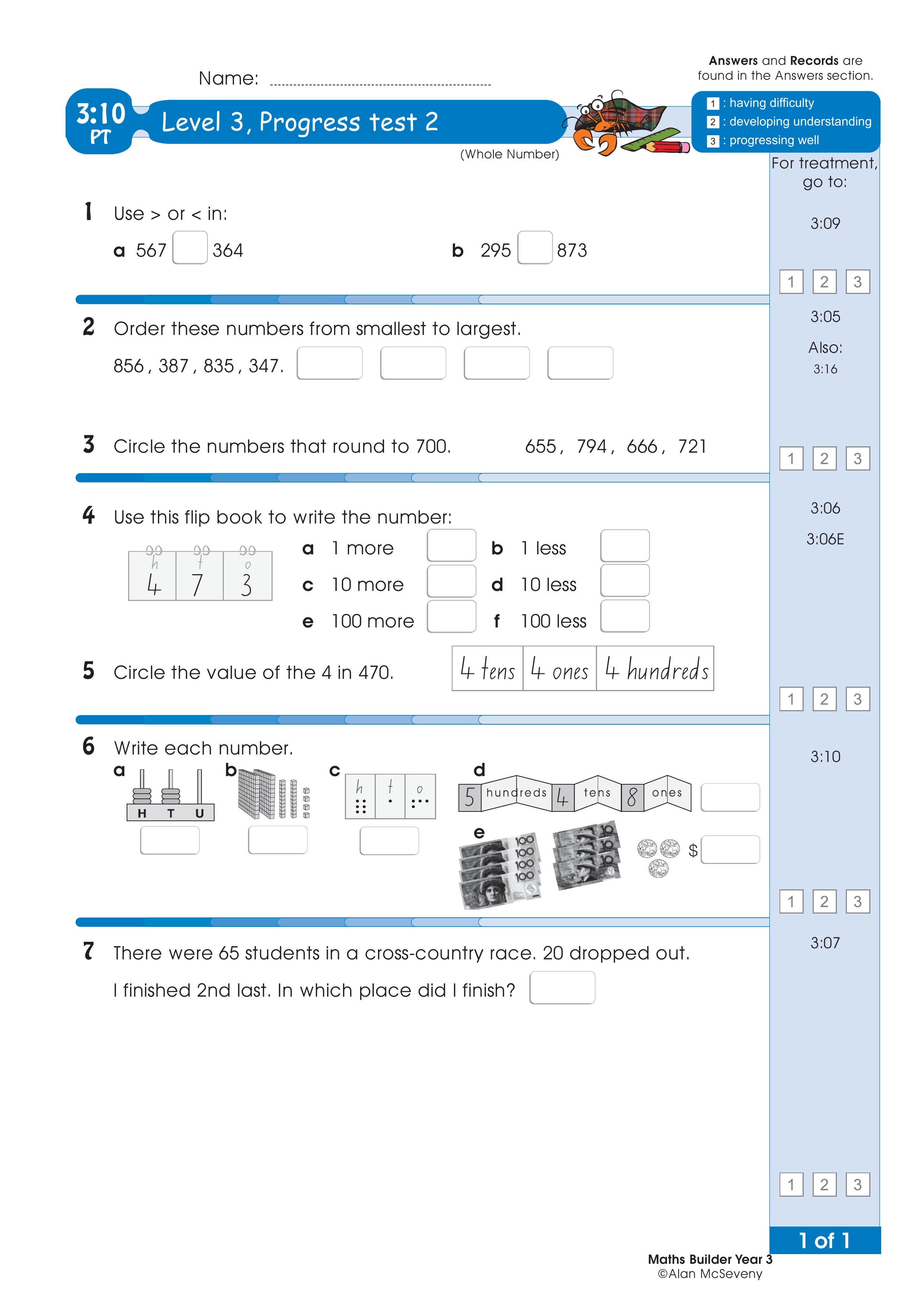 Progress test — worksheet preview