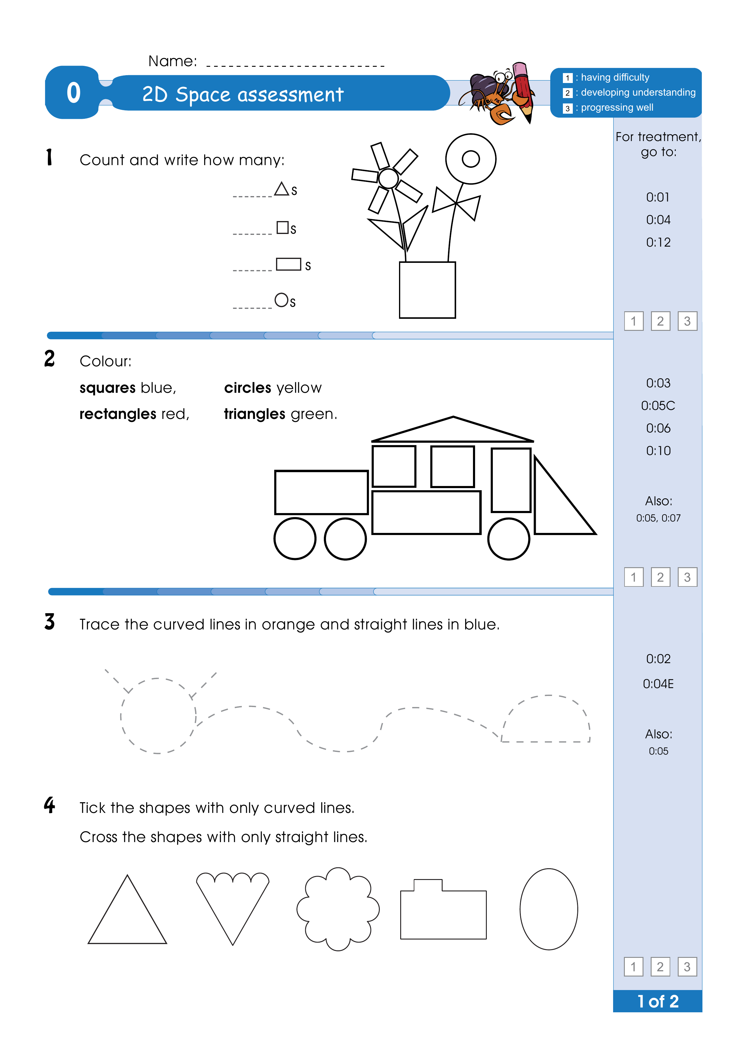 Assessment for the whole of Level 0 — worksheet preview