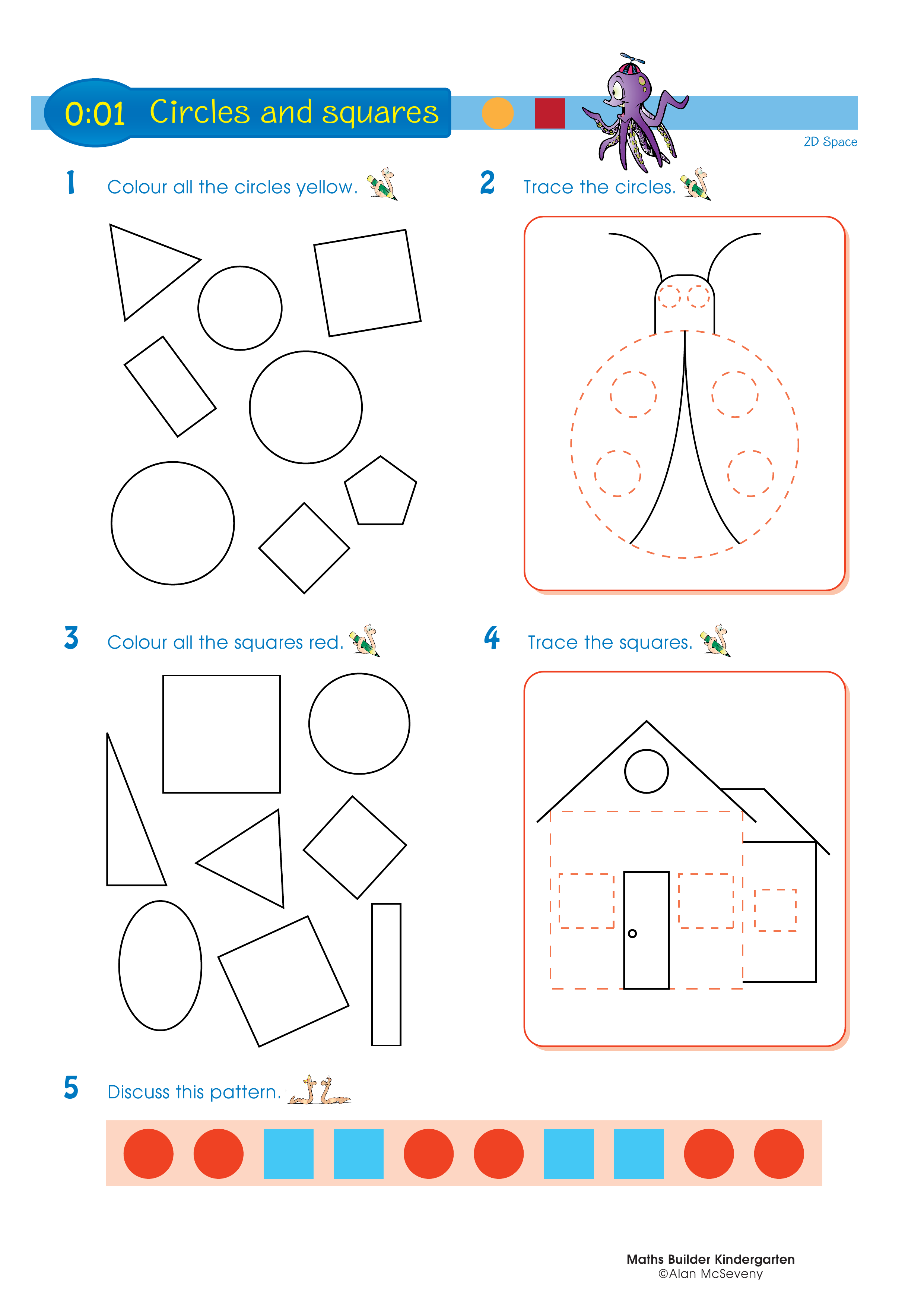Circles and squares — worksheet preview