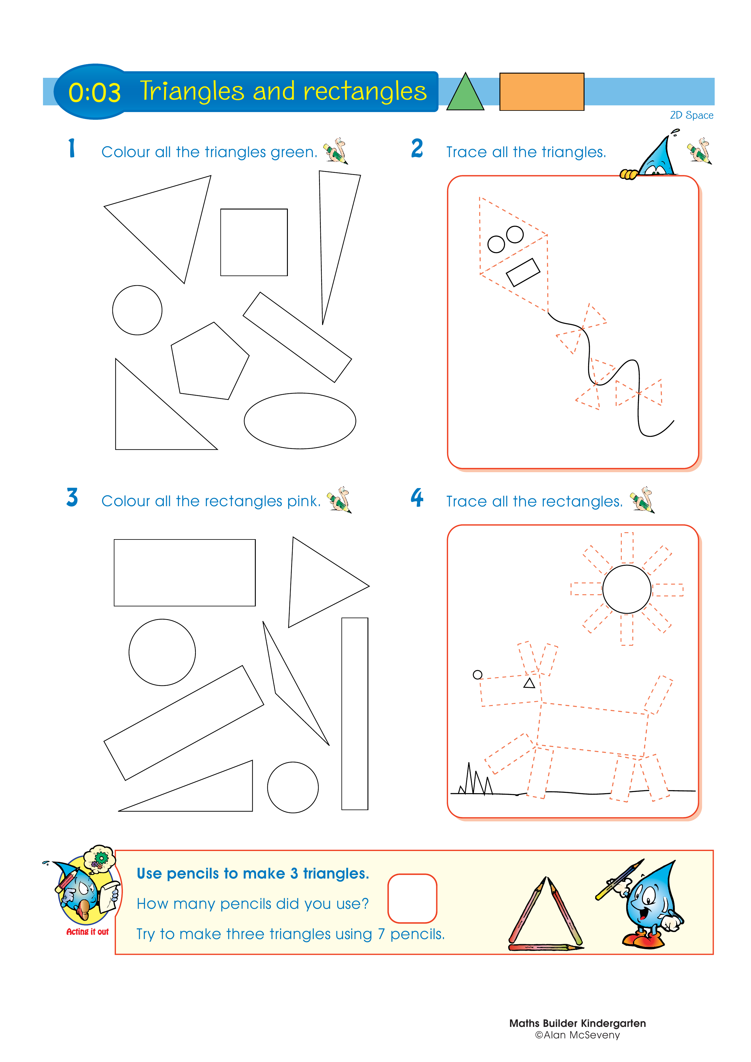 Triangles and rectangles — worksheet preview
