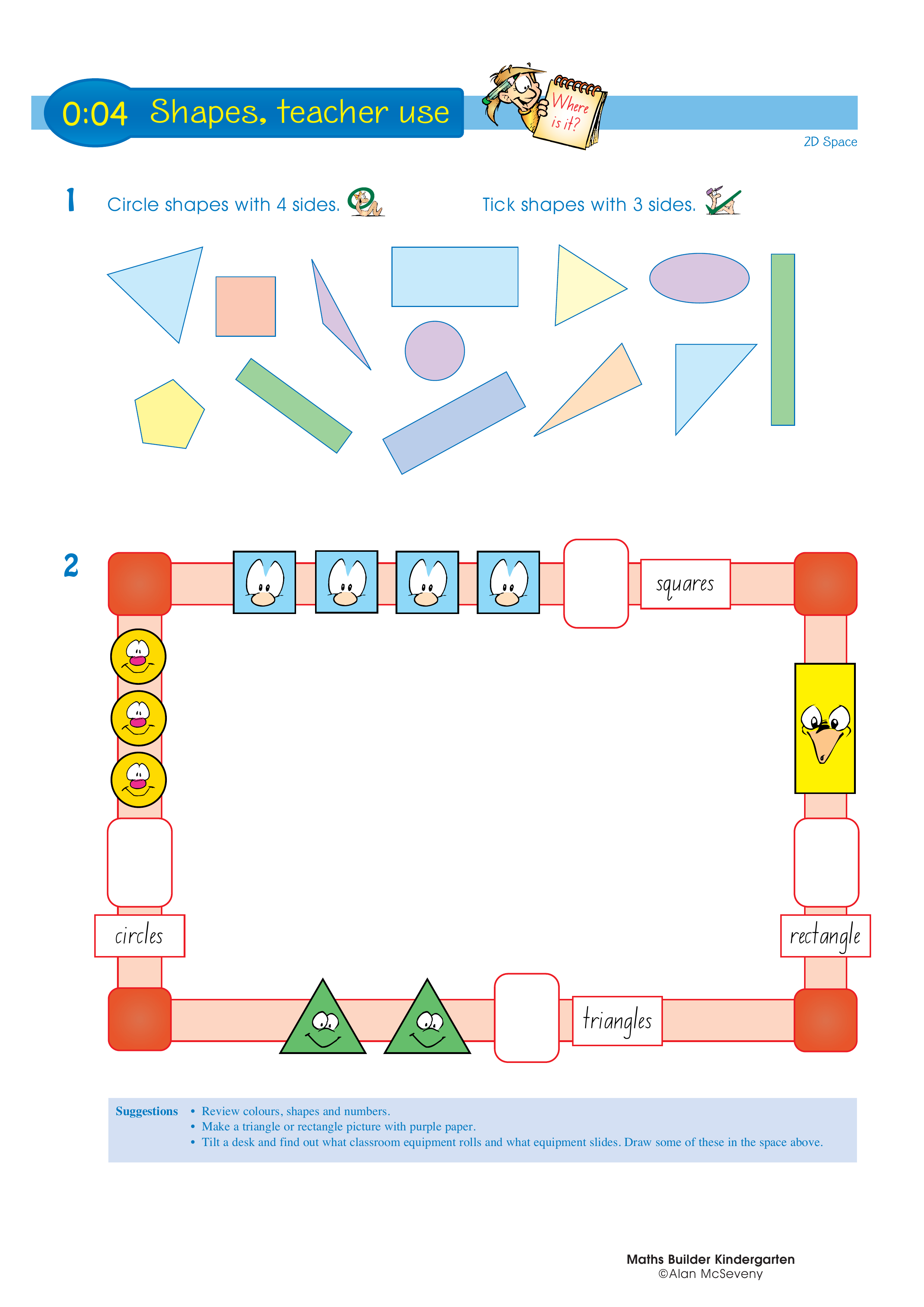 Shapes, teacher use — worksheet preview