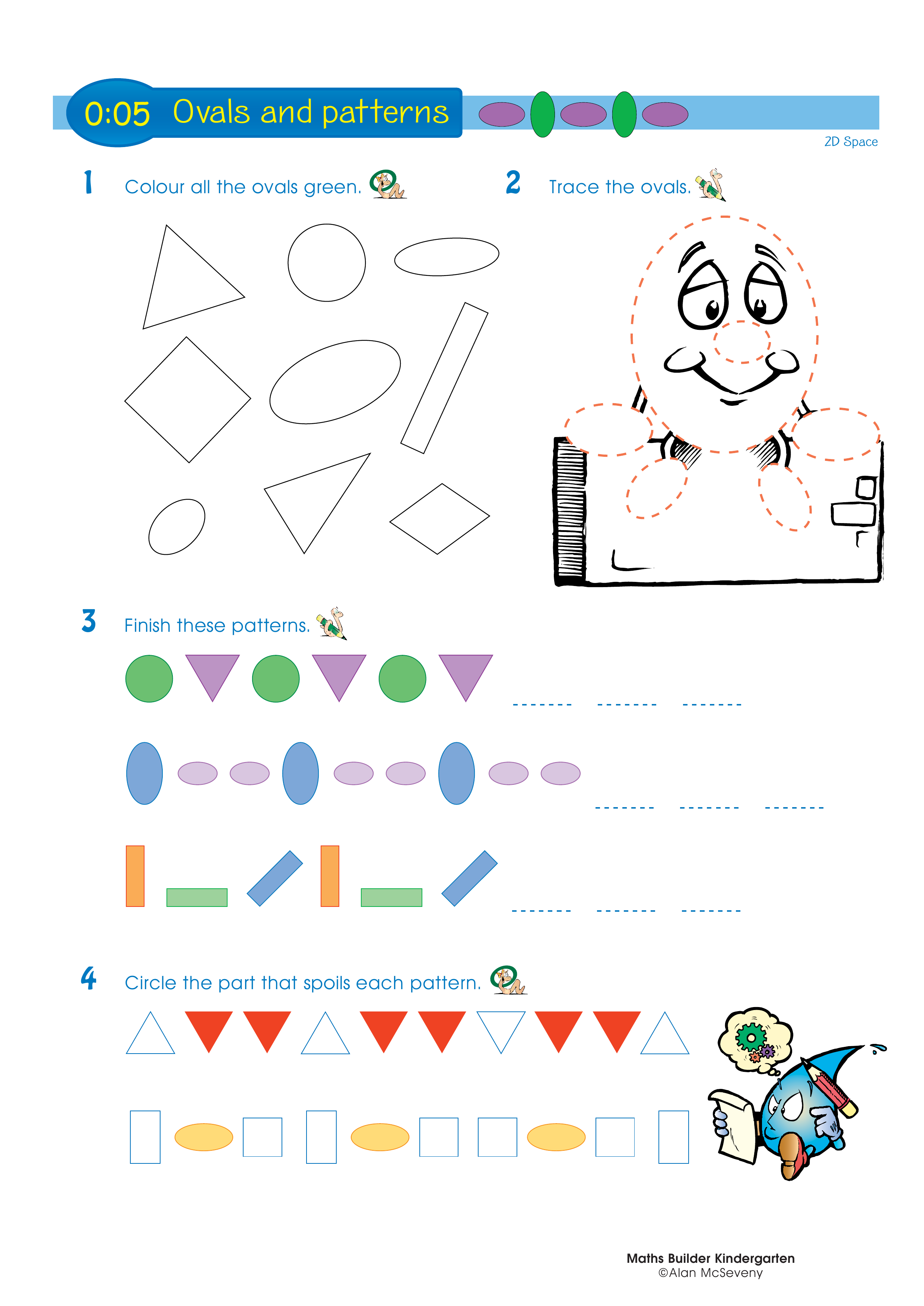Ovals and patterns — worksheet preview