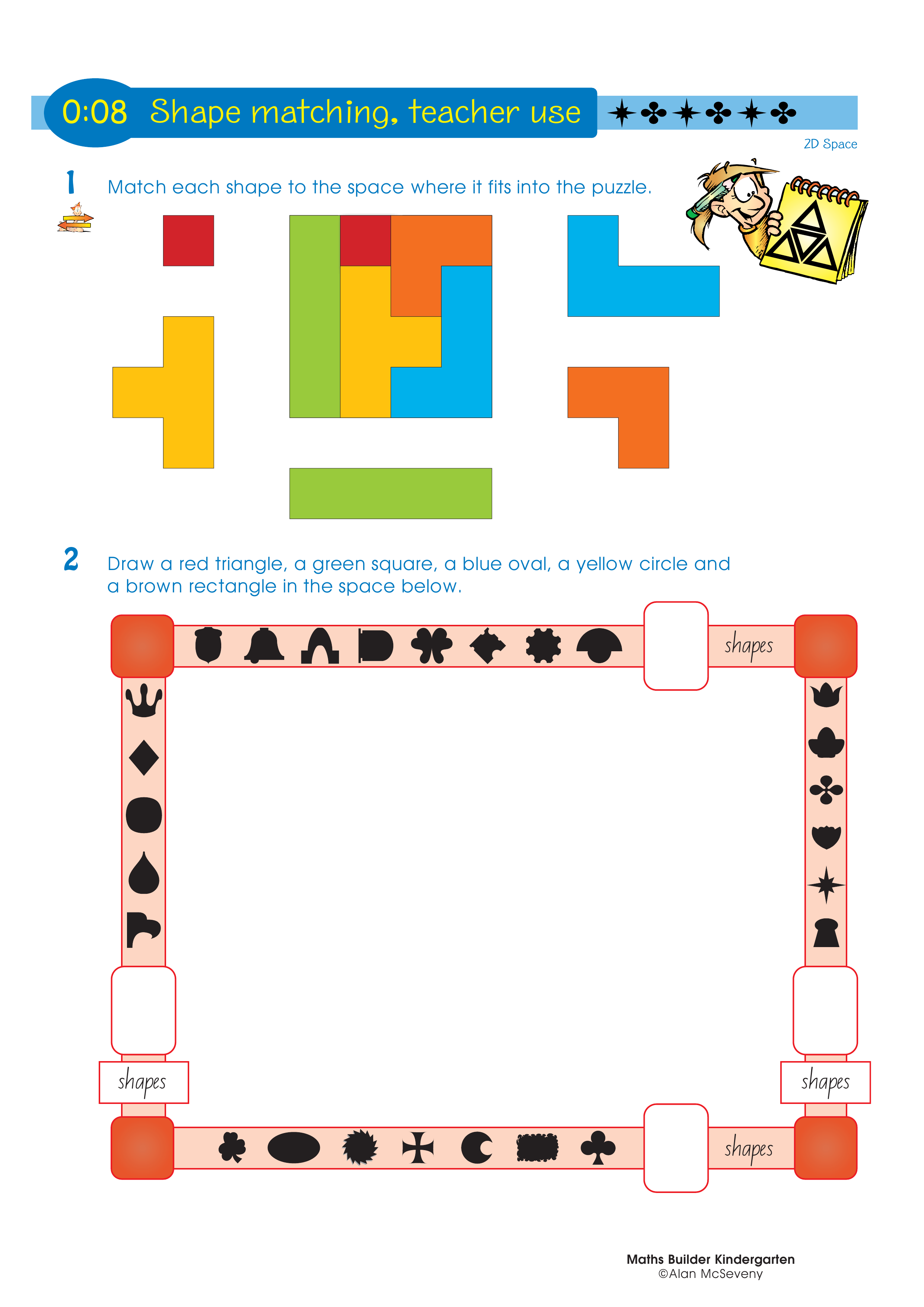 Shape matching, teacher use — worksheet preview