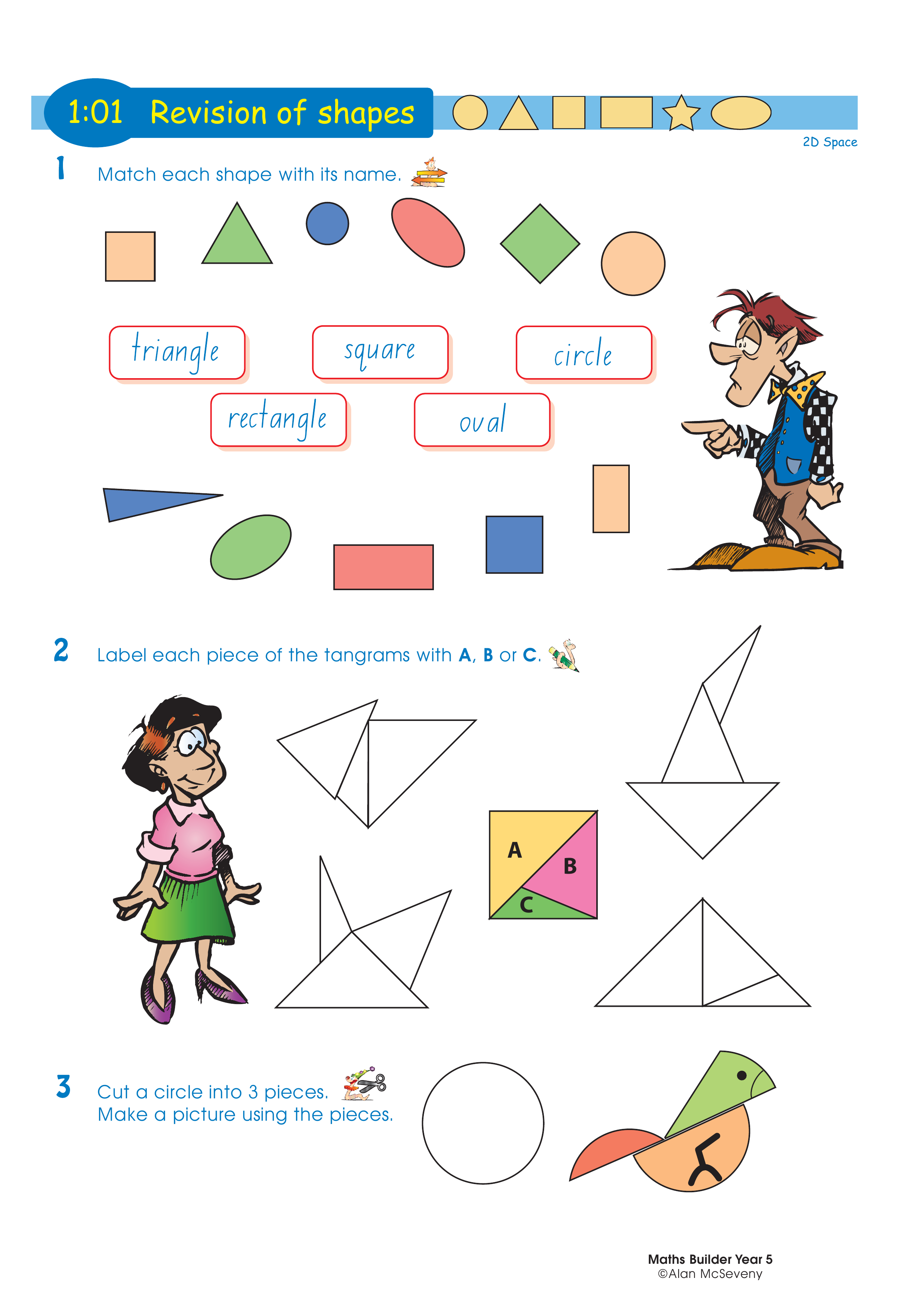 Revision of shapes — worksheet preview