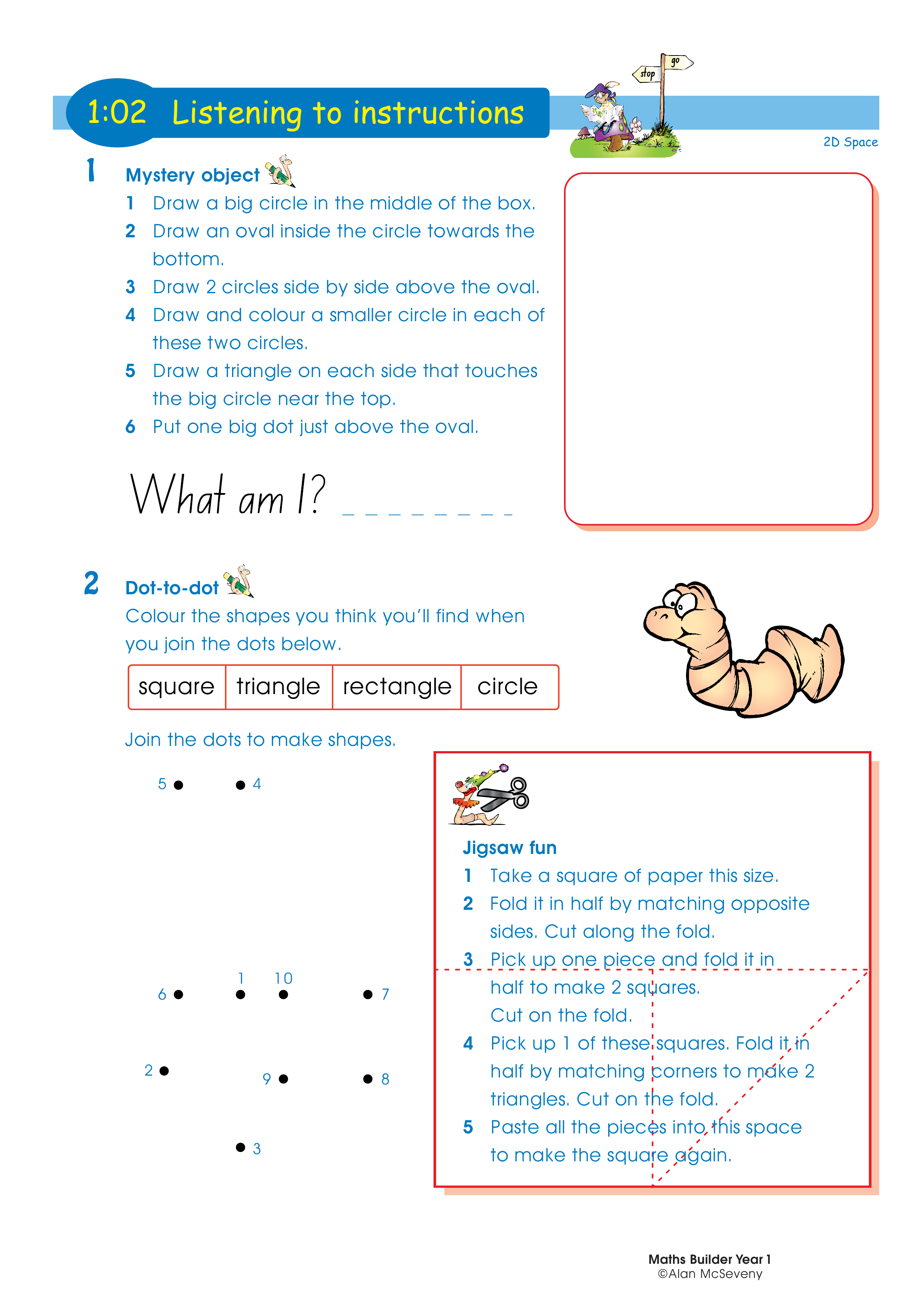 Listening to instructions — worksheet preview