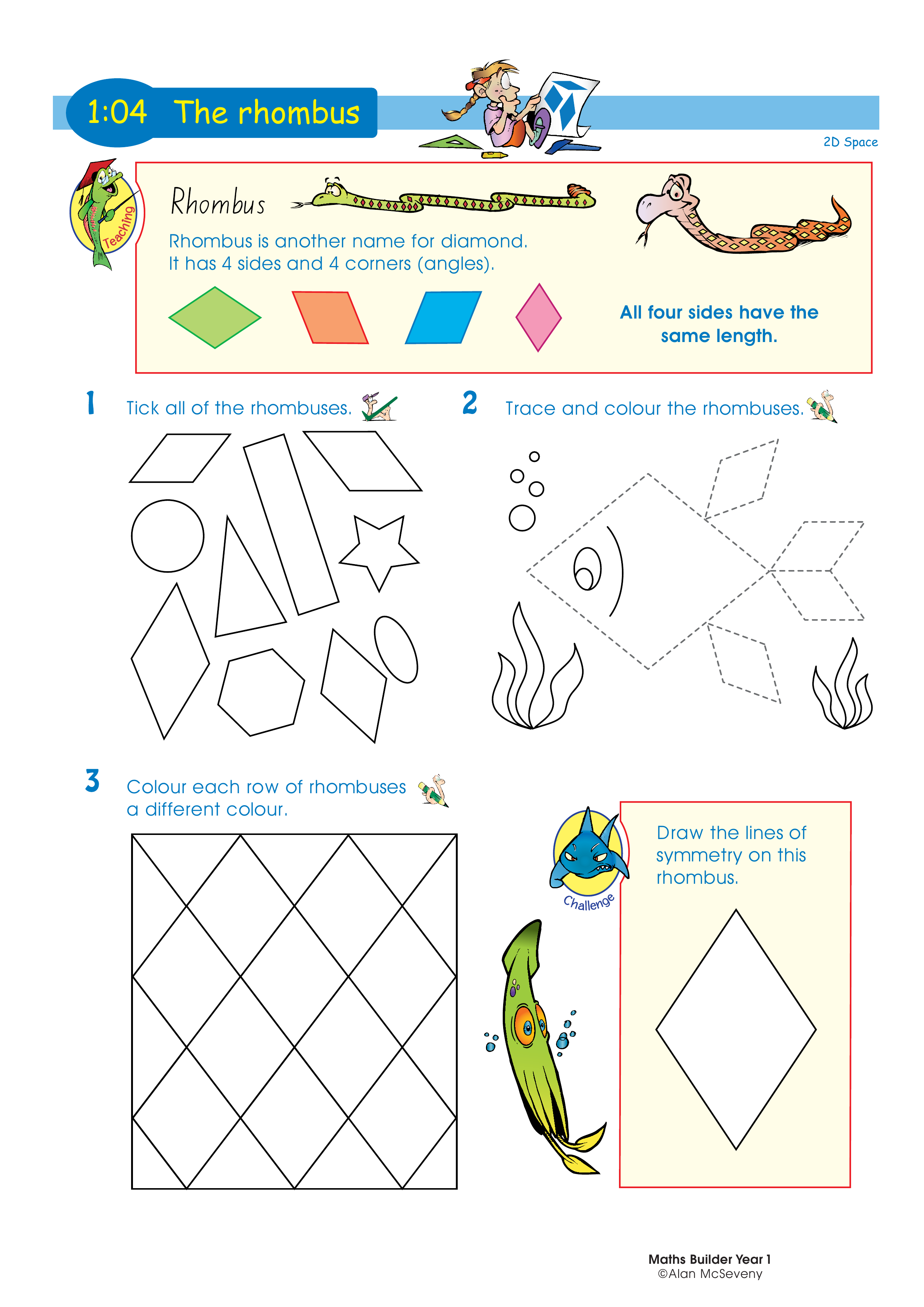 The rhombus — worksheet preview