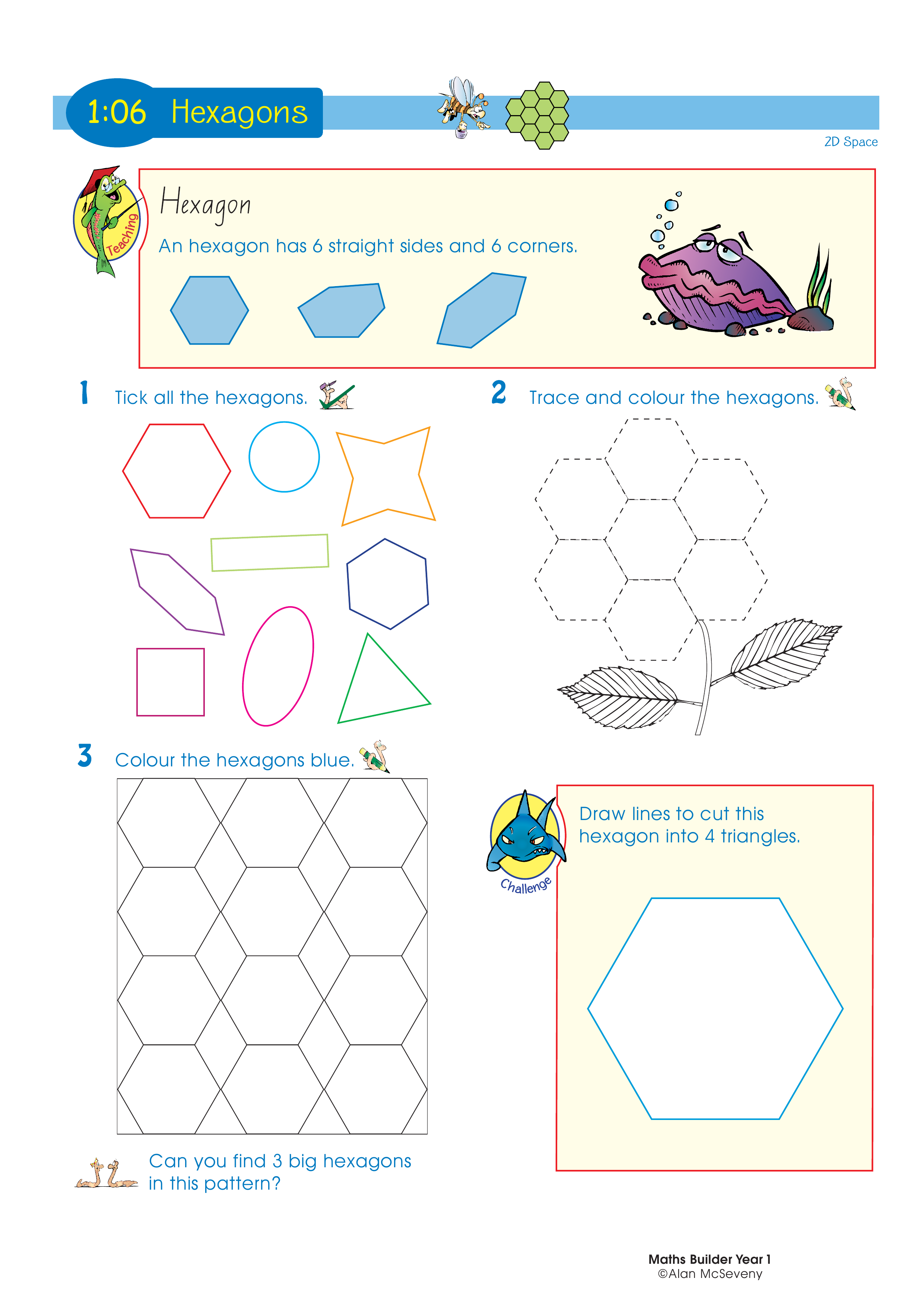 Hexagons — worksheet preview