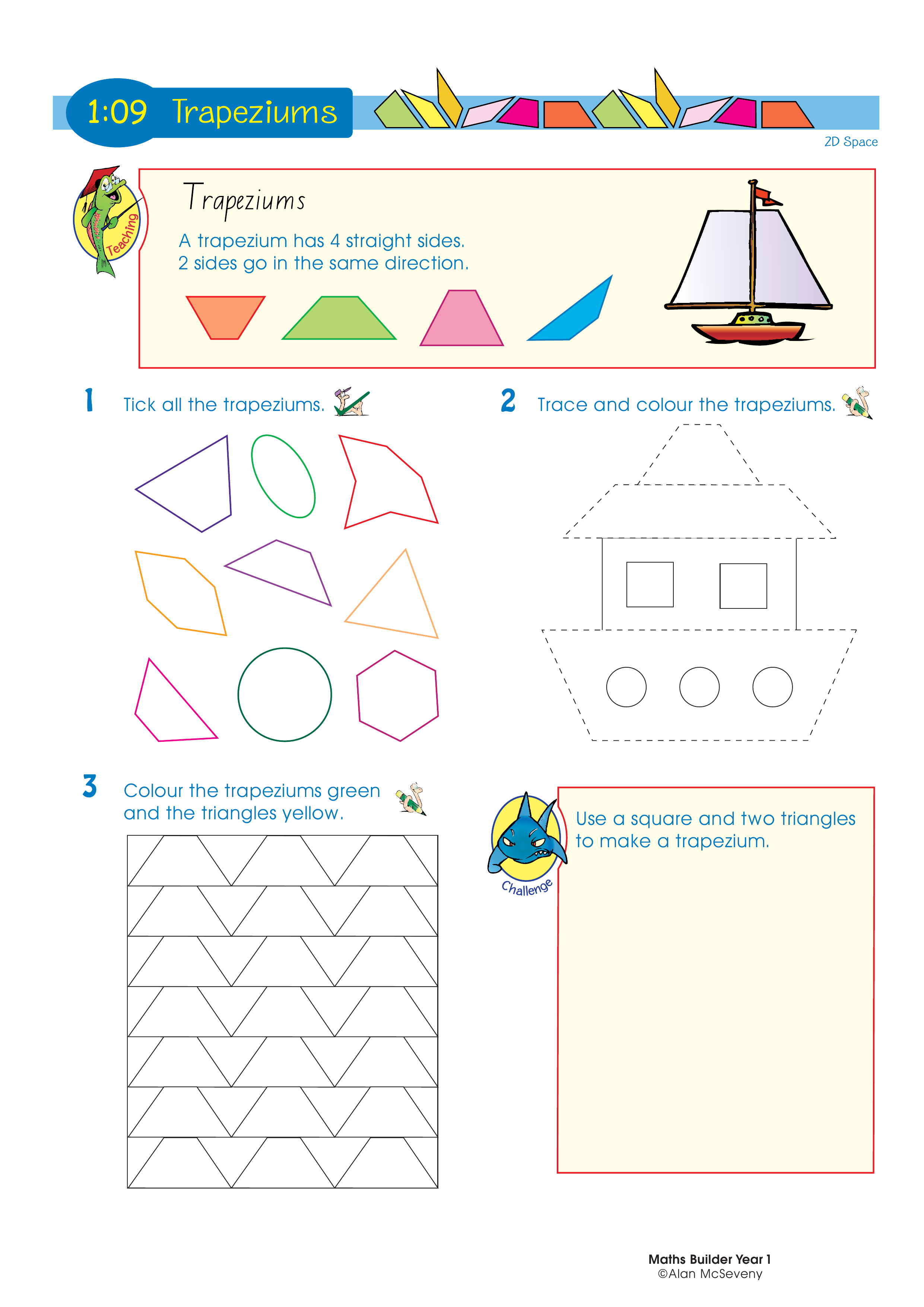 Trapeziums — worksheet preview