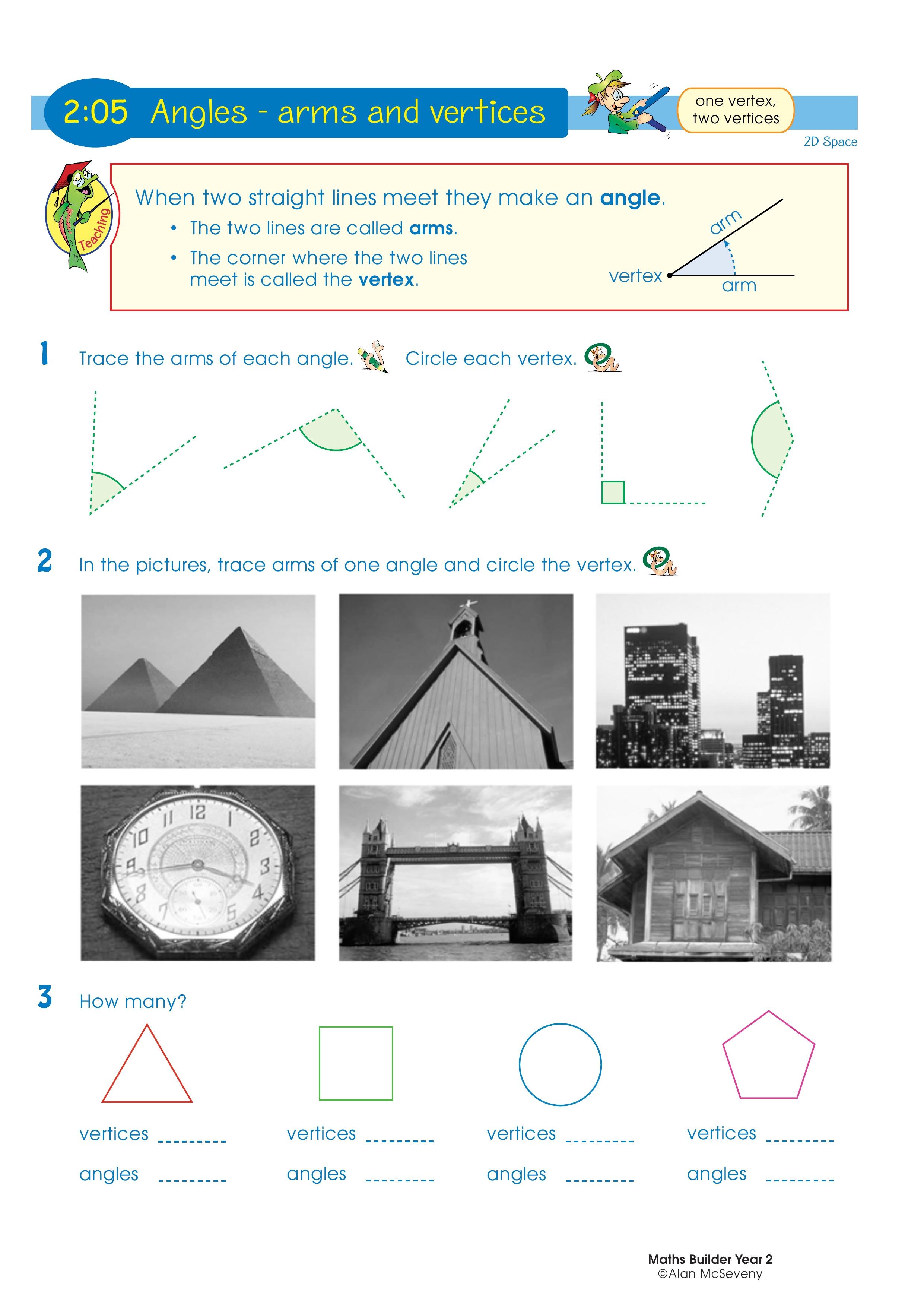 Angles - arms and vertices — worksheet preview