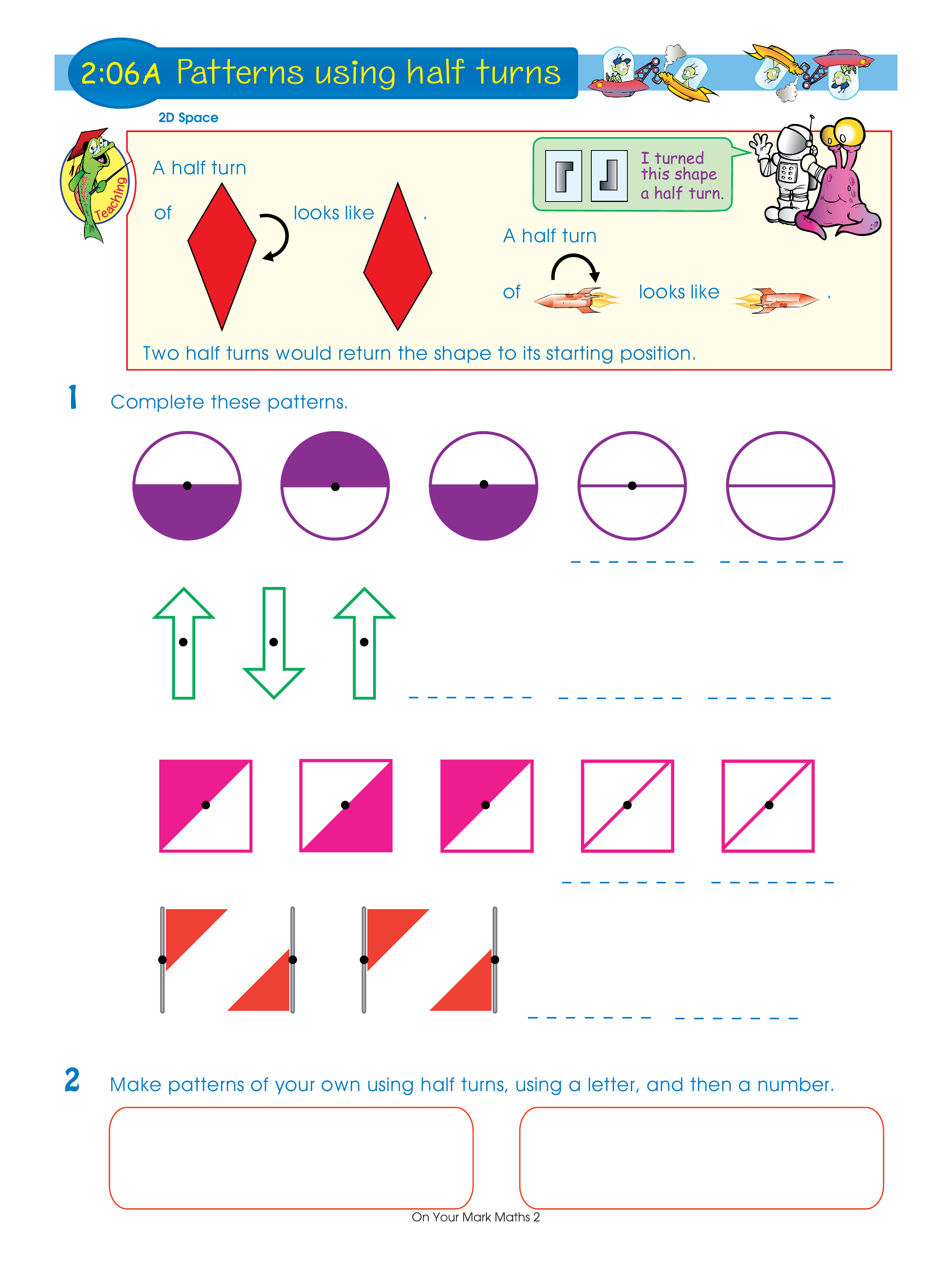 Patterns using half turns — worksheet preview