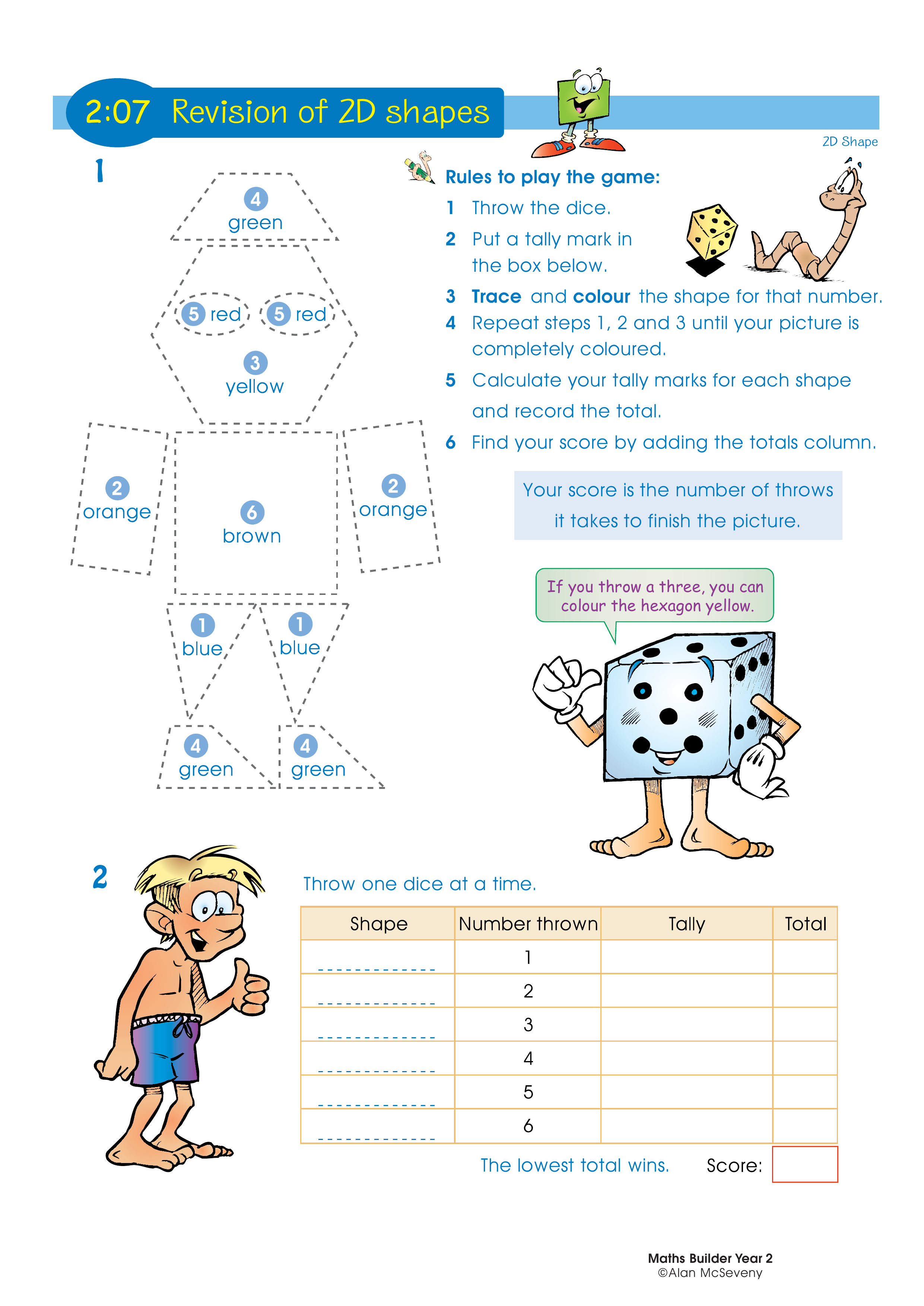 Revision of 2D shapes — worksheet preview
