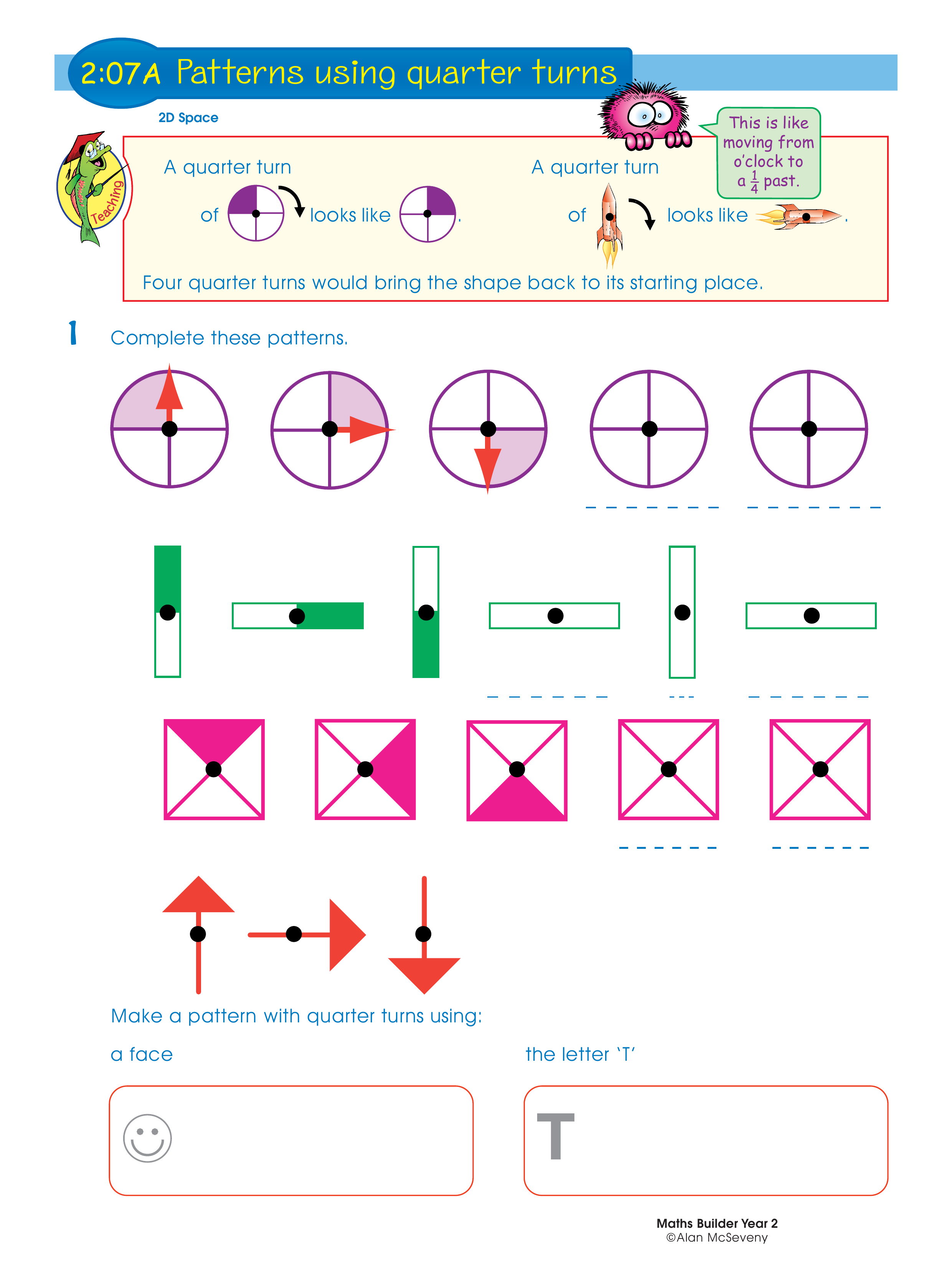 Patterns using quarter turns — worksheet preview