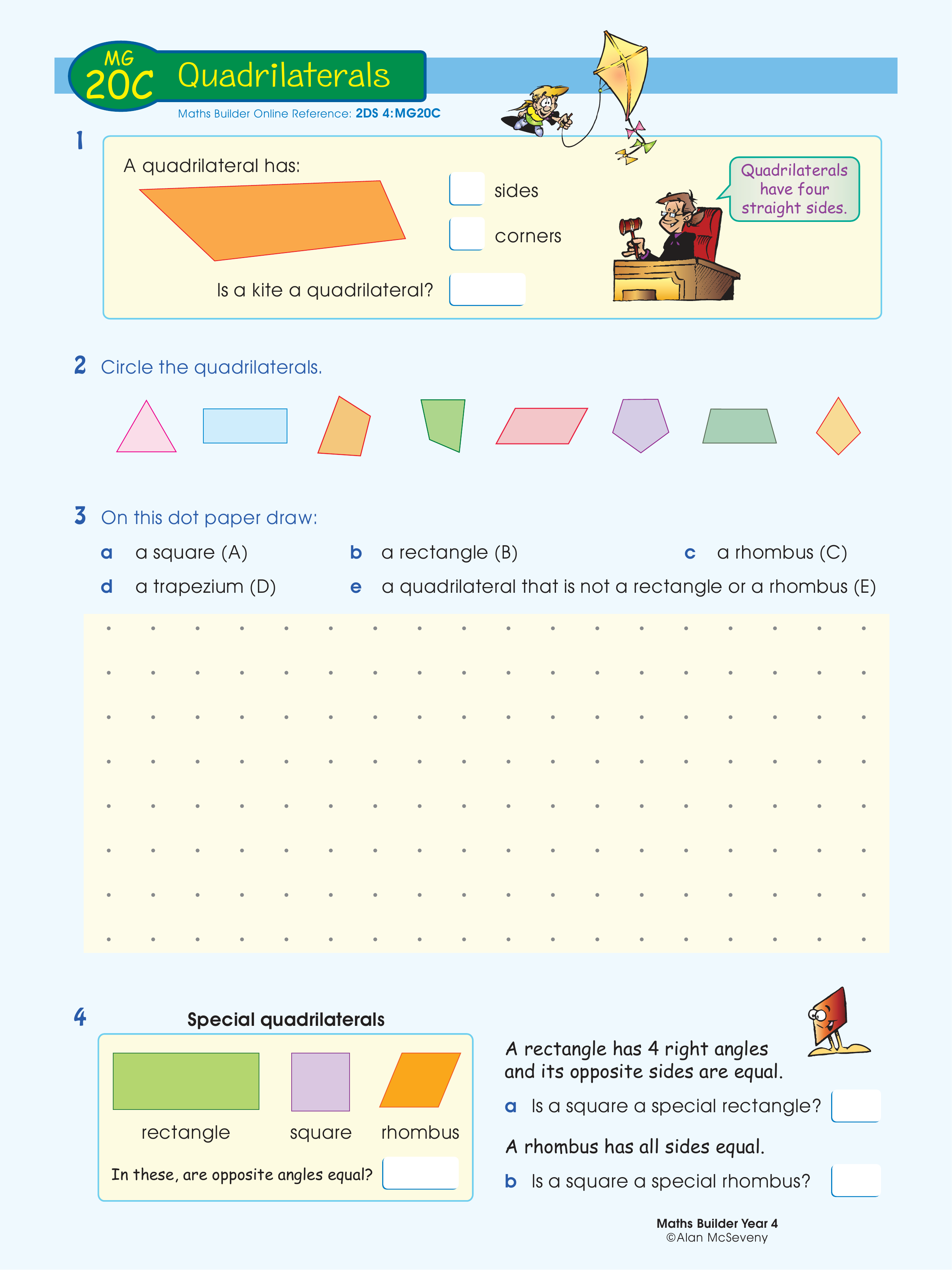 Quadrilaterals — worksheet preview