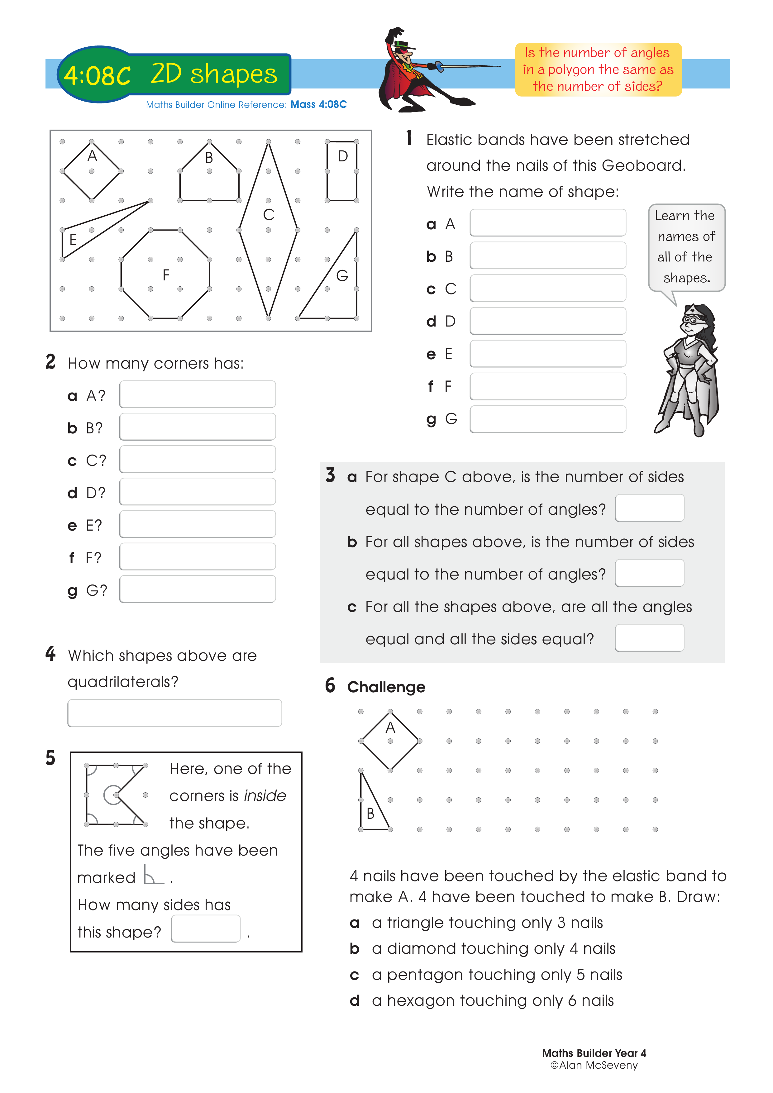 2D shapes — worksheet preview