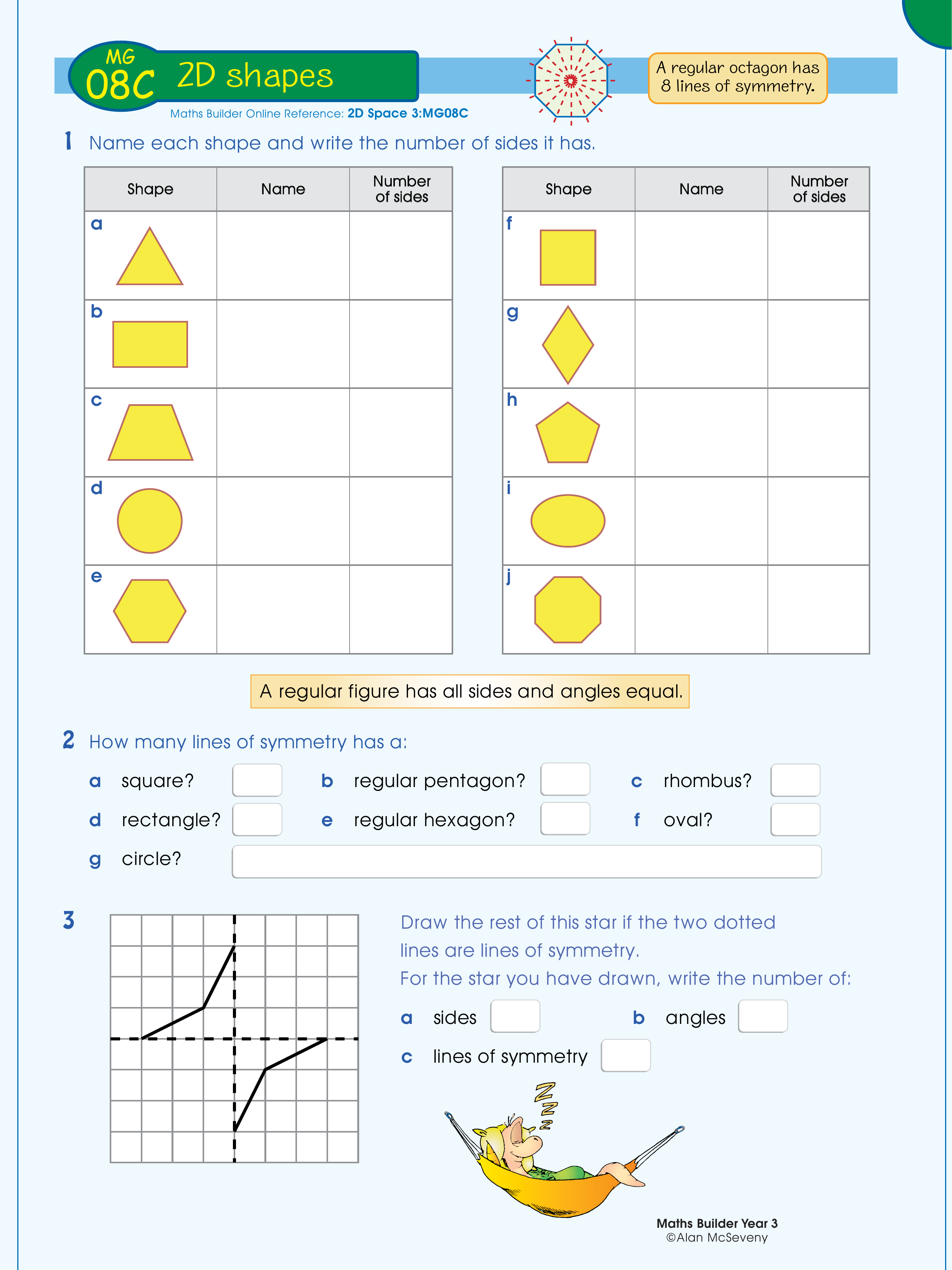 2D shapes — worksheet preview