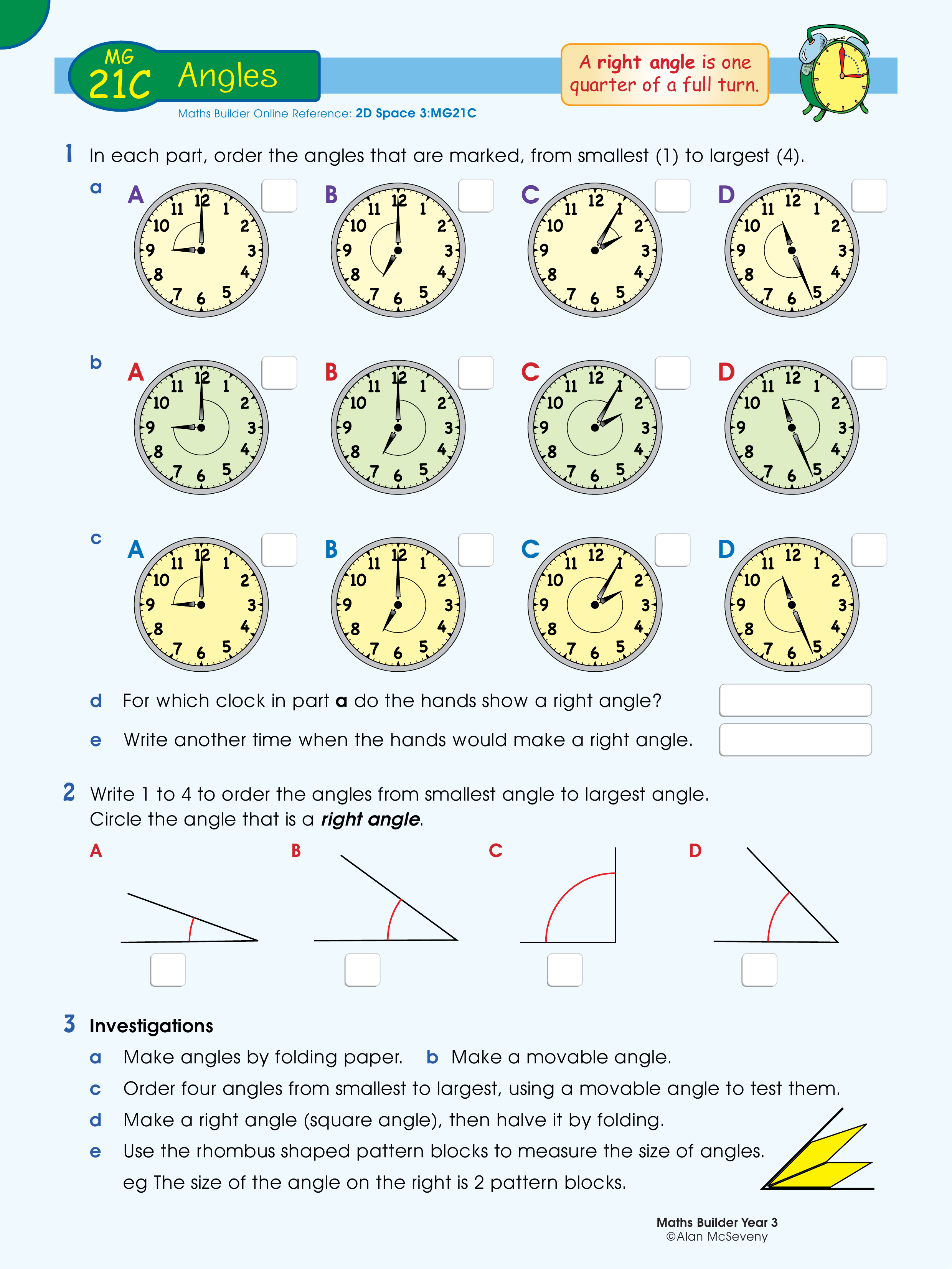 Angles — worksheet preview