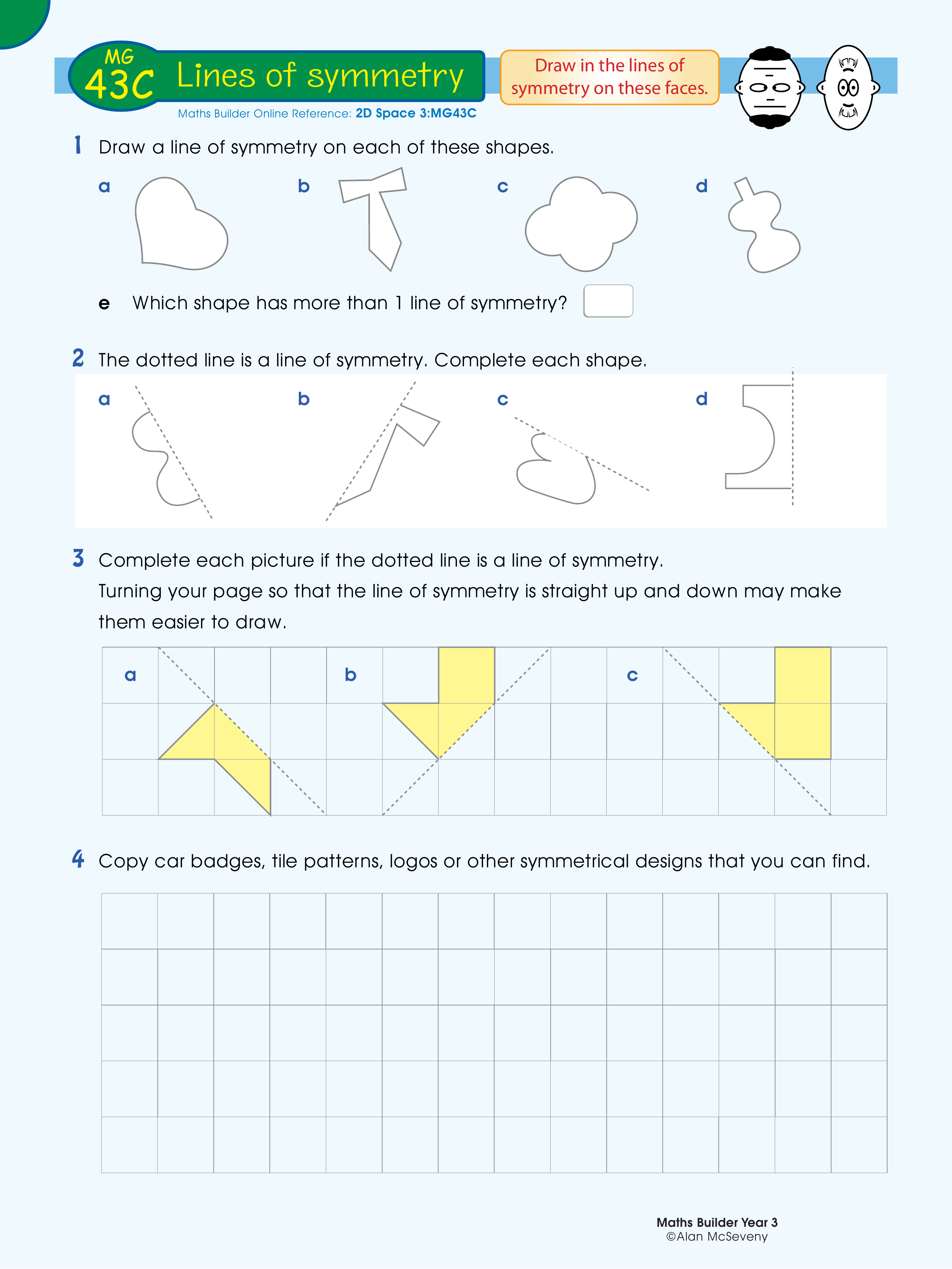 Lines of symmetry — worksheet preview