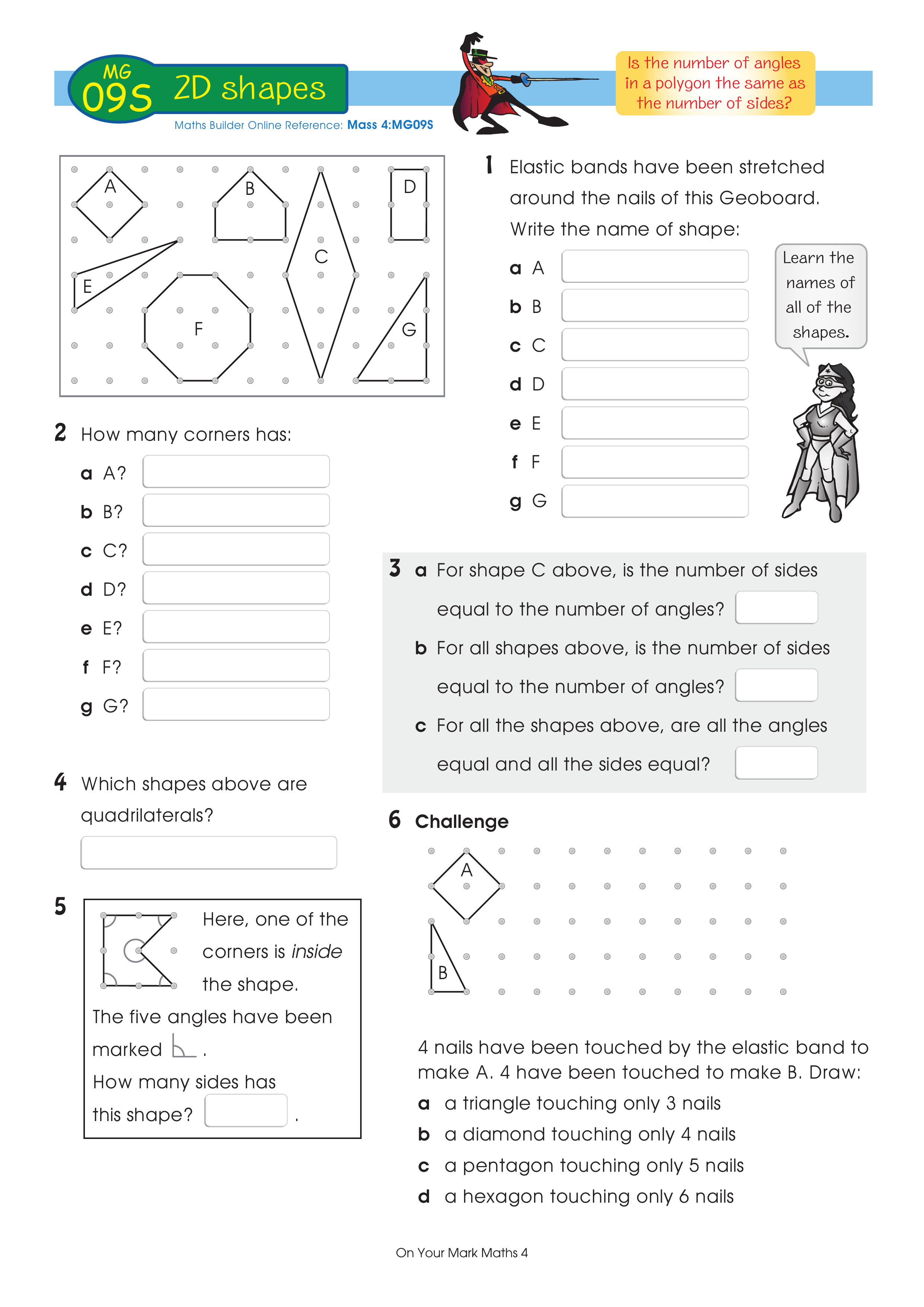 2D shapes — worksheet preview