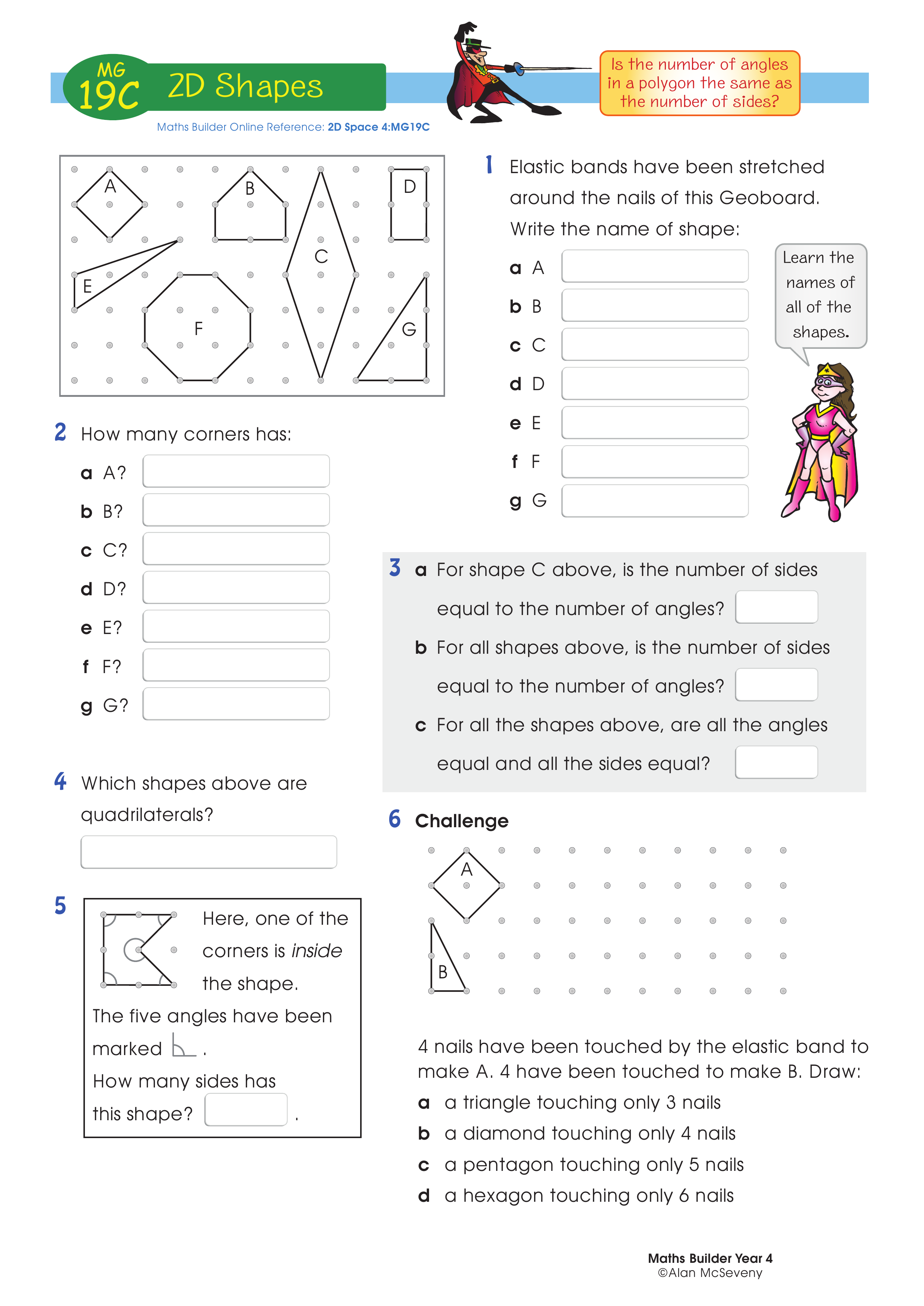 2D shapes — worksheet preview